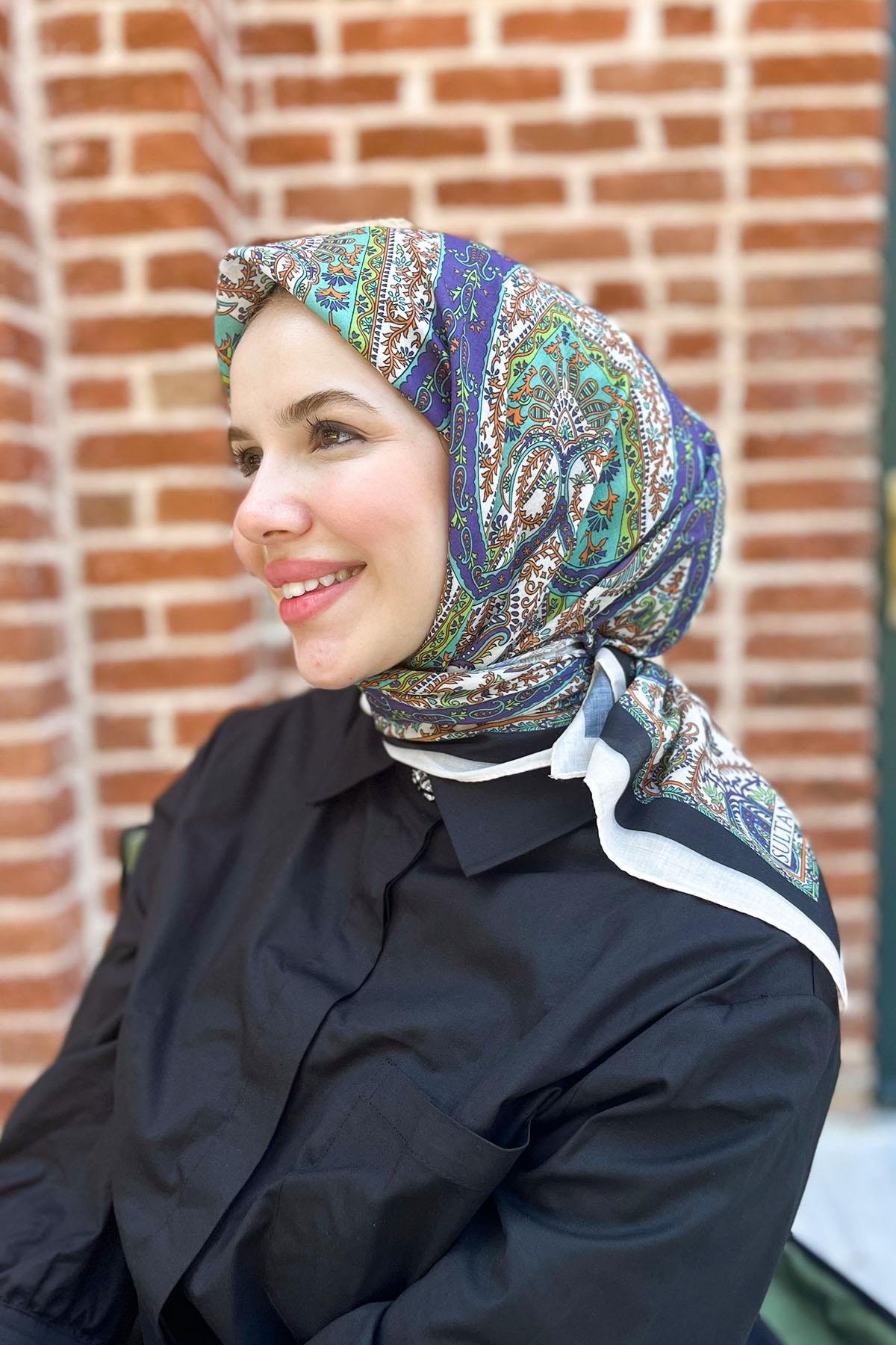 Sultan Fresh Pamuk Eşarp - Çini Desen - SFE012-01