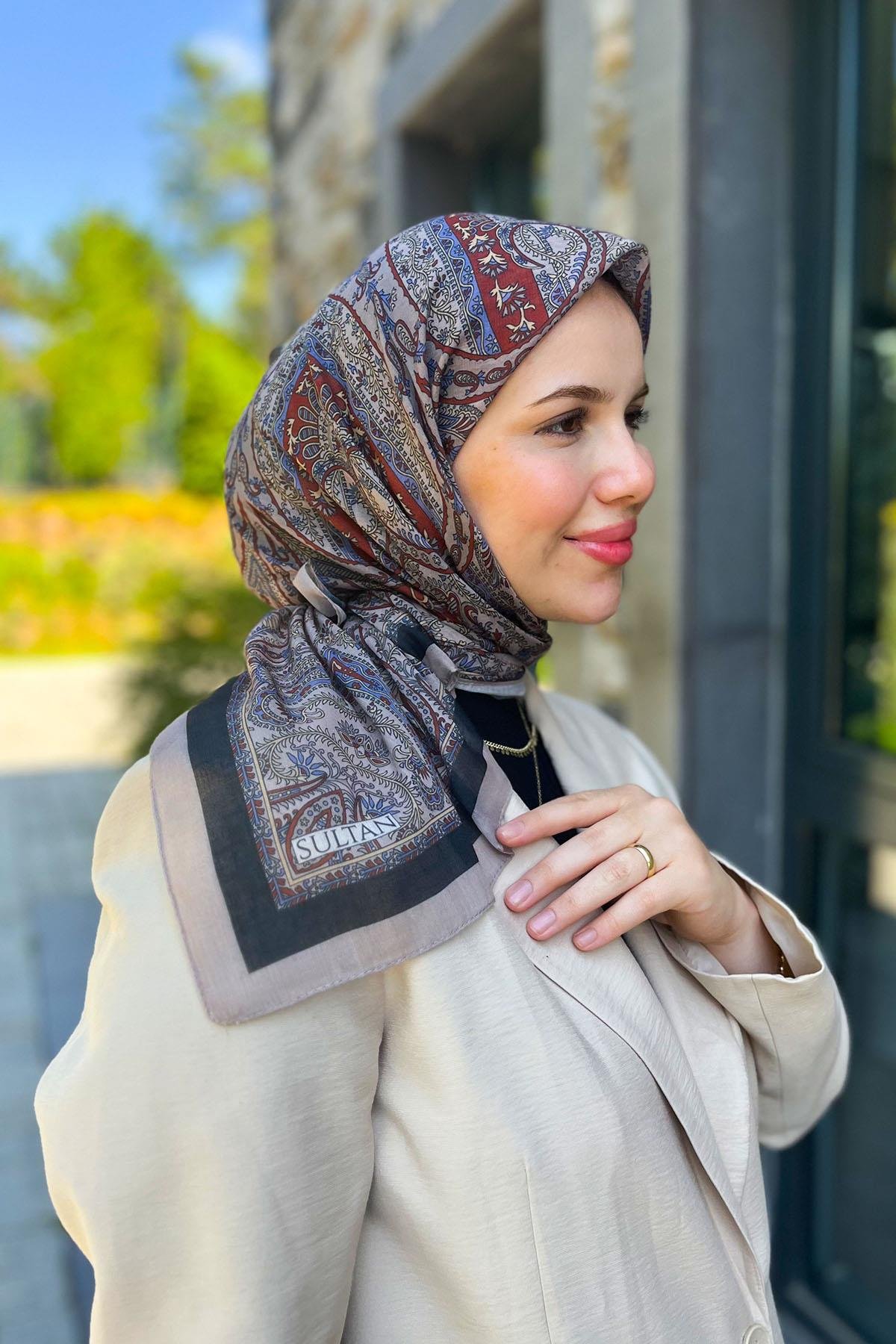 Sultan Fresh Pamuk Eşarp - Çini Desen - SFE012-03