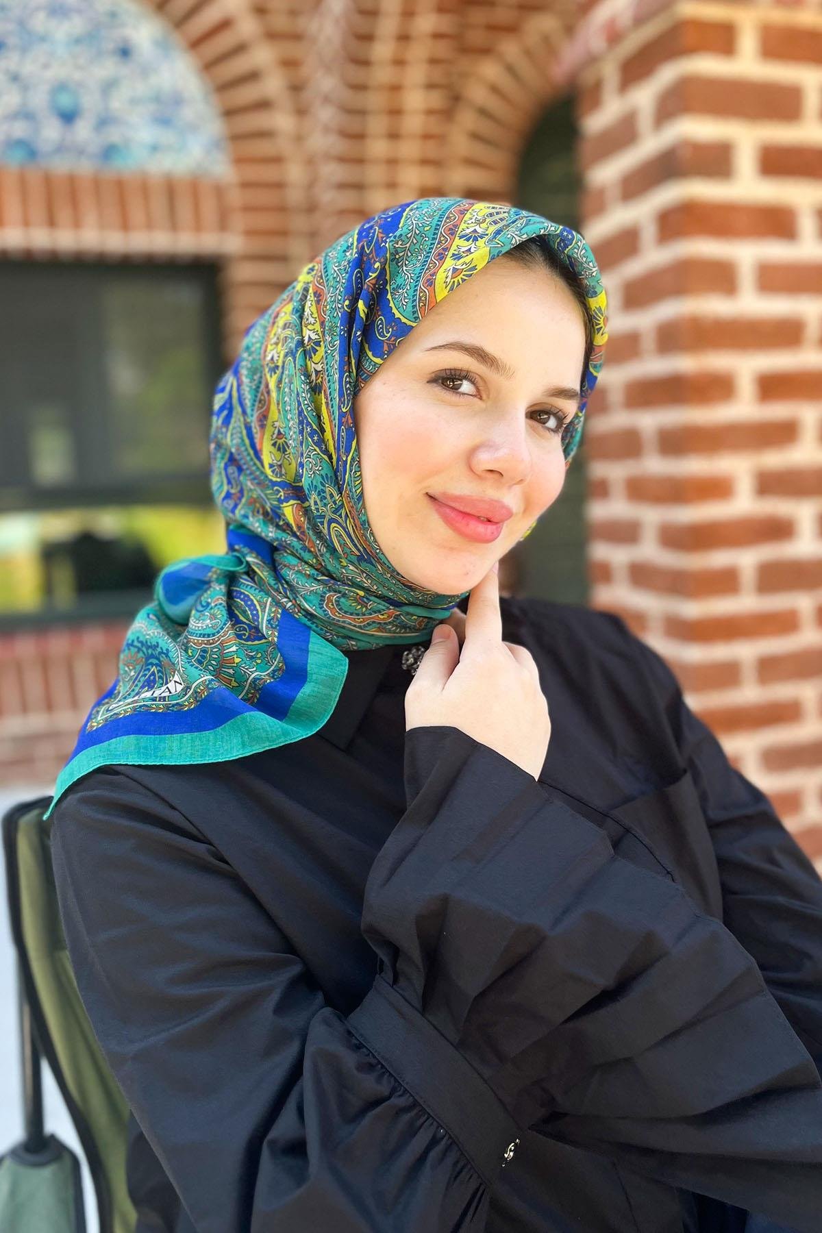 Sultan Fresh Pamuk Eşarp - Çini Desen - SFE012-07