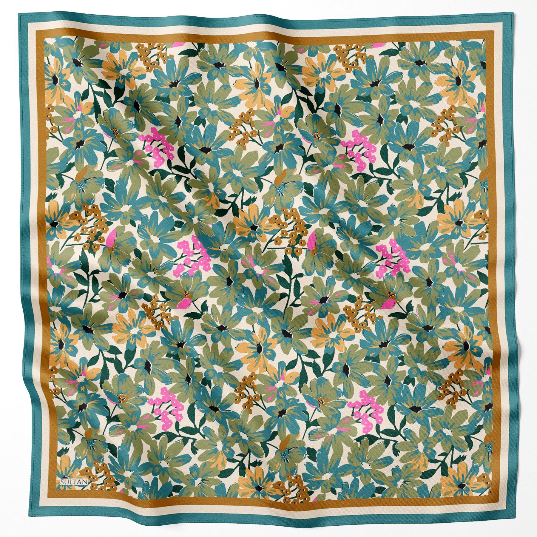 Sultan Fresh Pamuk Eşarp - Dolu Çiçek Deseni - SFE007-06