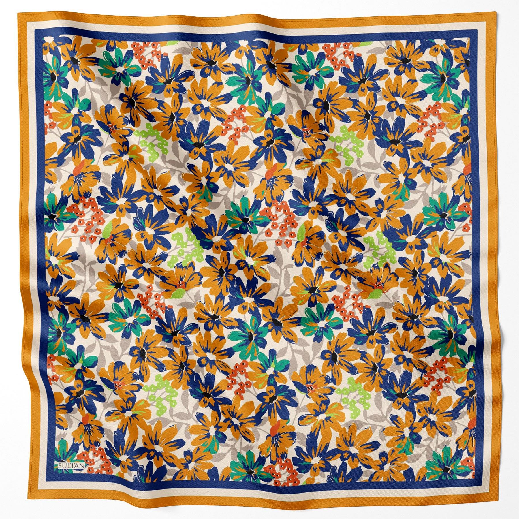 Sultan Fresh Pamuk Eşarp - Dolu Çiçek Deseni - SFE007-12