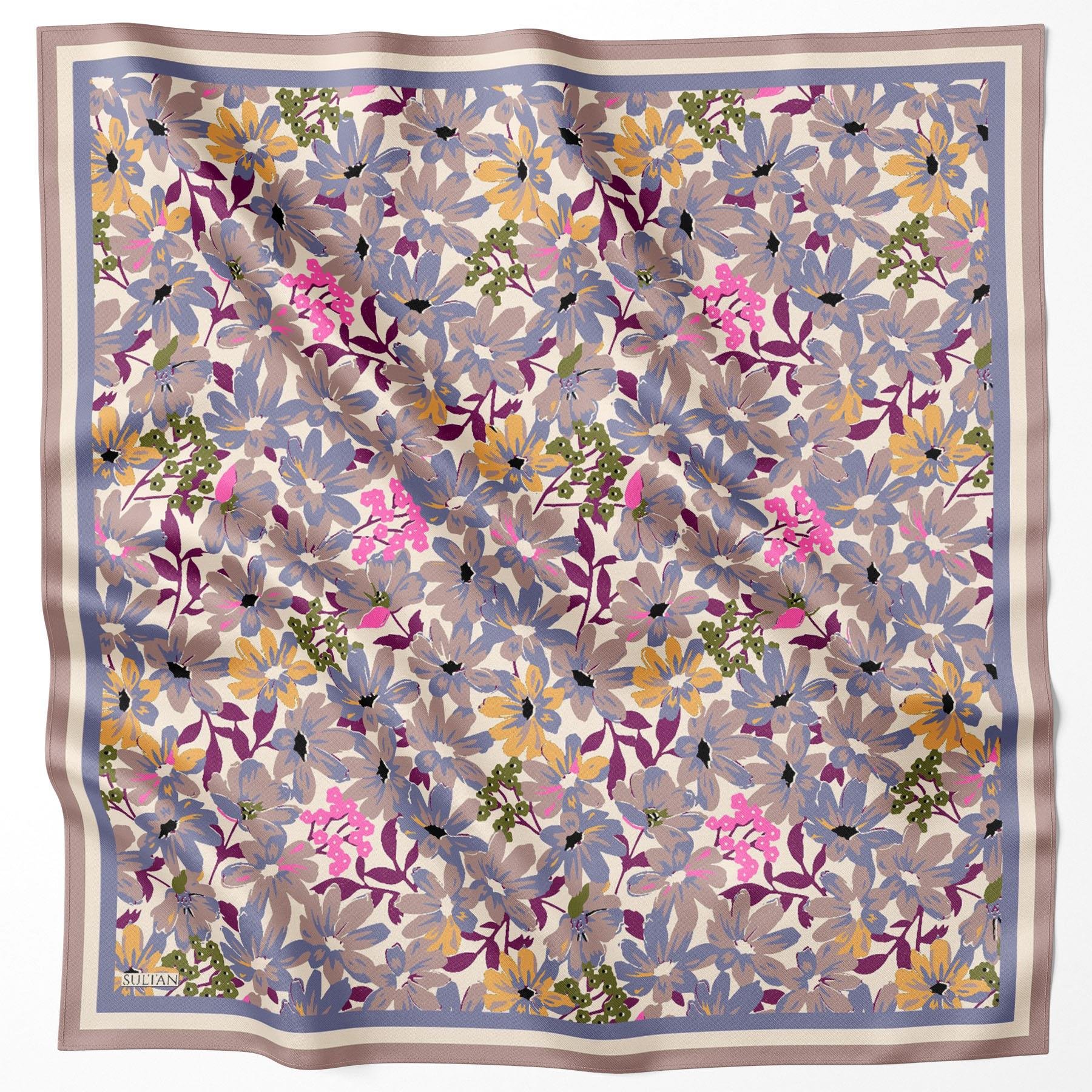 Sultan Fresh Pamuk Eşarp - Dolu Çiçek Deseni - SFE007-05