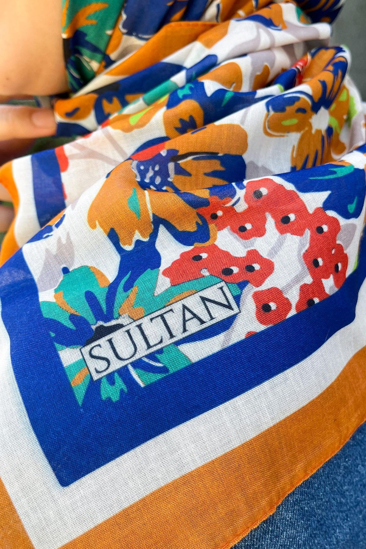 Sultan Fresh Pamuk Eşarp - Dolu Çiçek Deseni - SFE007-12