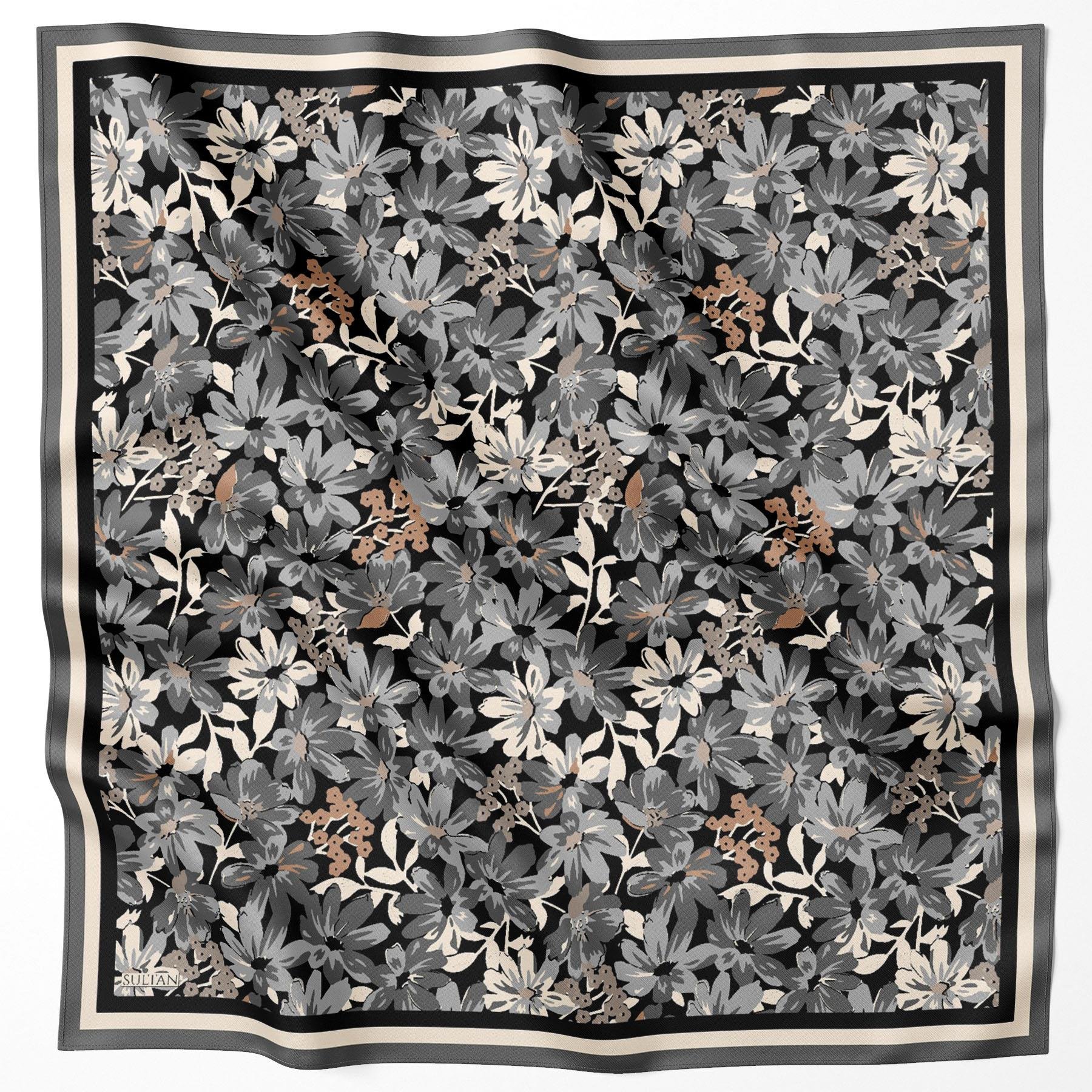 Sultan Fresh Pamuk Eşarp - Dolu Çiçek Deseni - SFE007-09