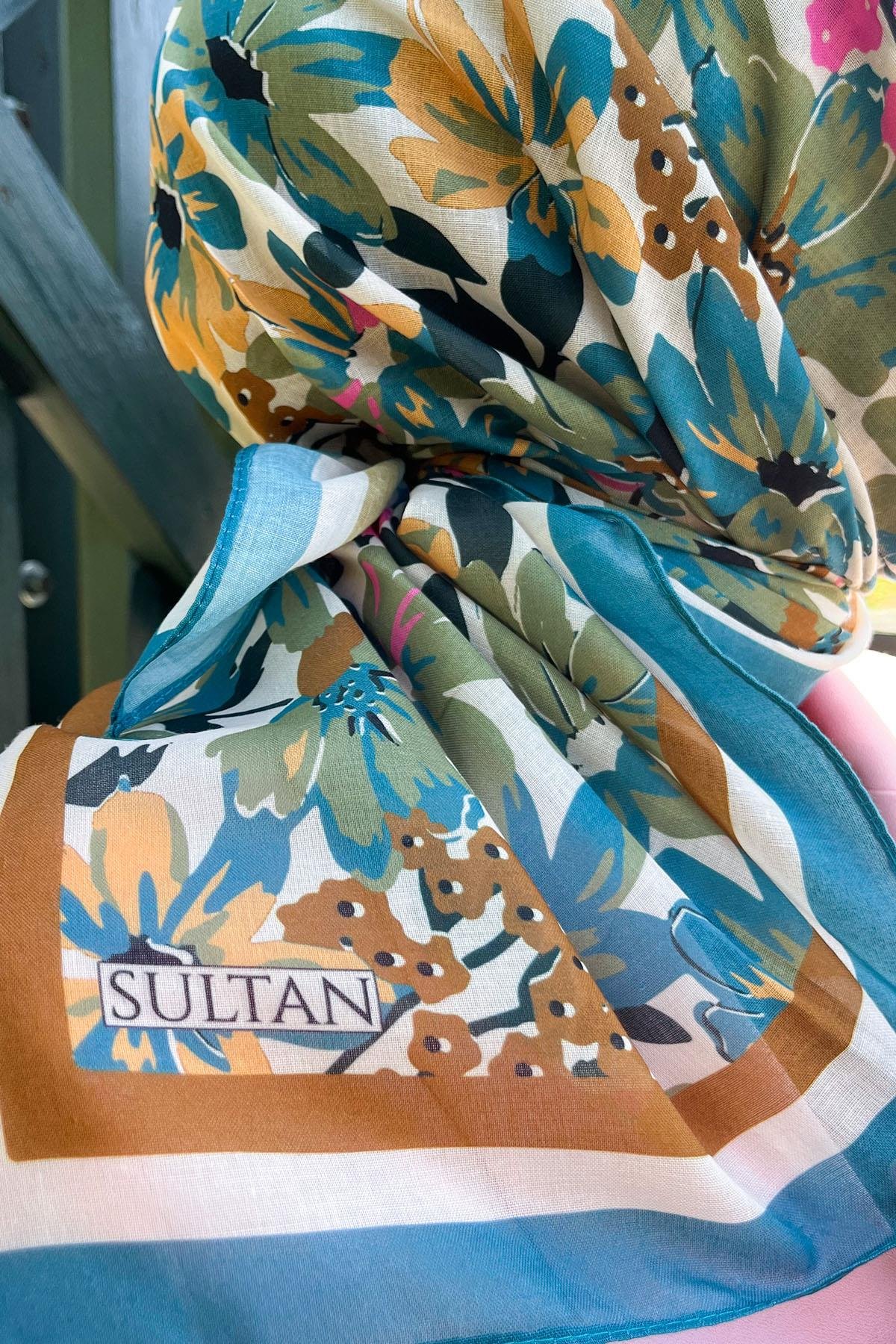 Sultan Fresh Pamuk Eşarp - Dolu Çiçek Deseni - SFE007-06