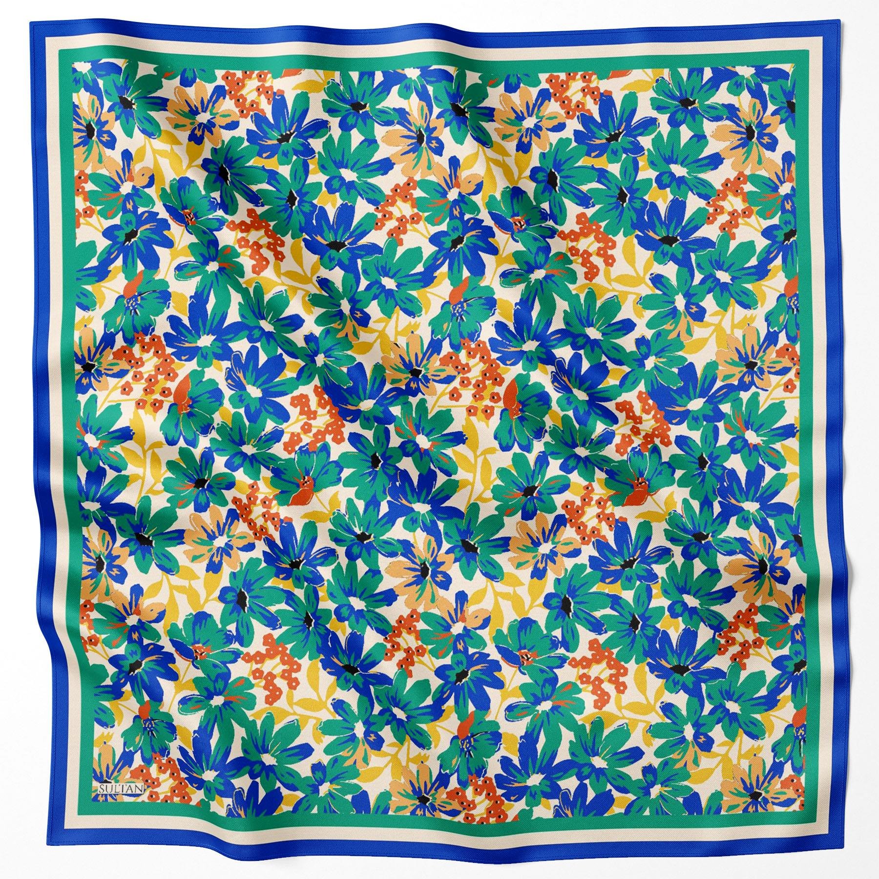 Sultan Fresh Pamuk Eşarp - Dolu Çiçek Deseni - SFE007-08