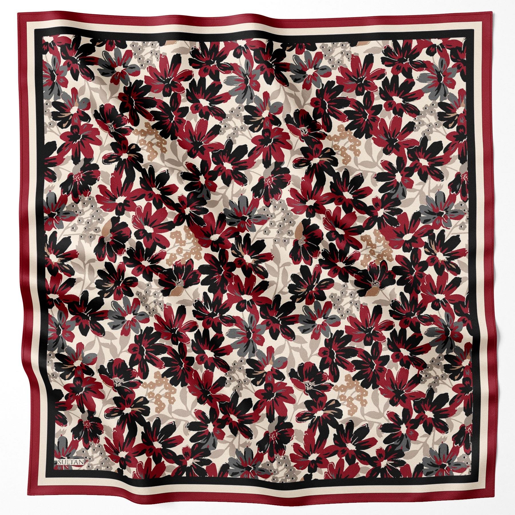 Sultan Fresh Pamuk Eşarp - Dolu Çiçek Deseni - SFE007-01