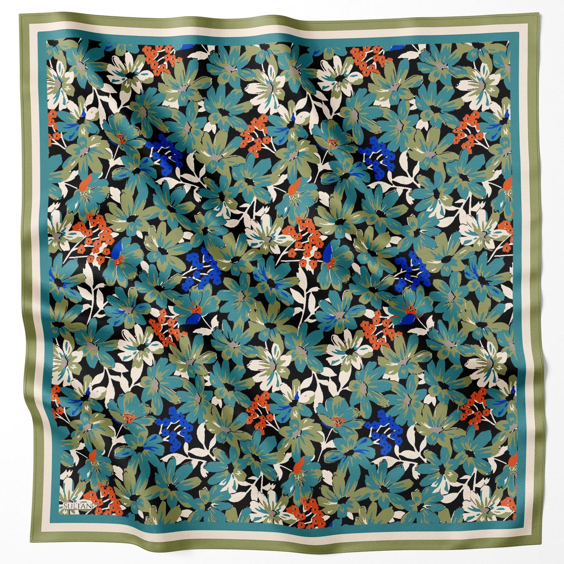 Sultan Fresh Pamuk Eşarp - Dolu Çiçek Deseni - SFE007-03