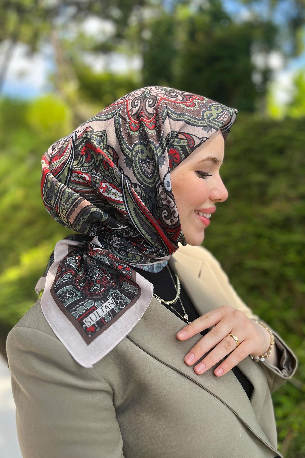 Sultan Fresh Pamuk Eşarp - Etnik Desen - SFE008-08