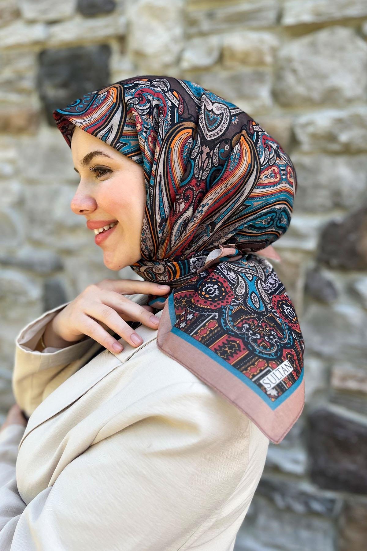 Sultan Fresh Pamuk Eşarp - Etnik Desen - SFE008-04