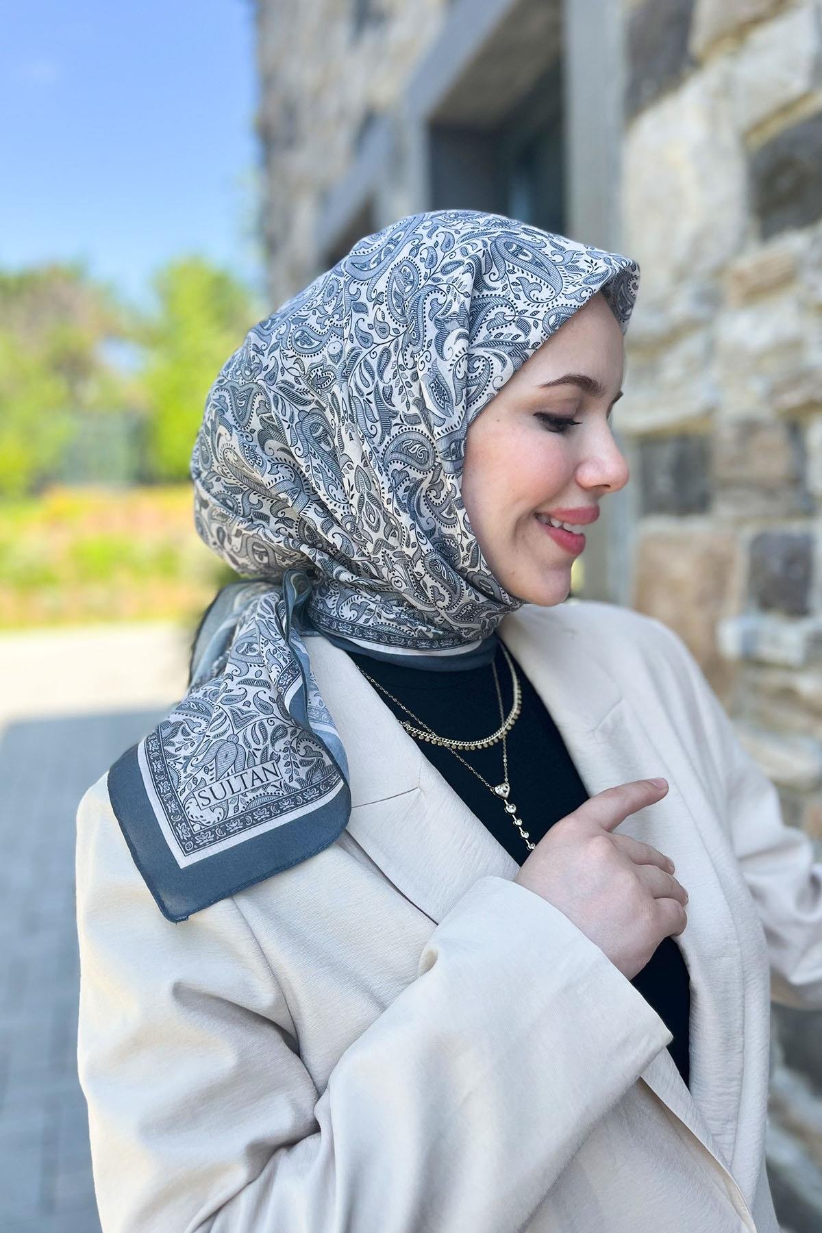 Sultan Fresh Pamuk Eşarp - Mono Şal Deseni - SFE010-02