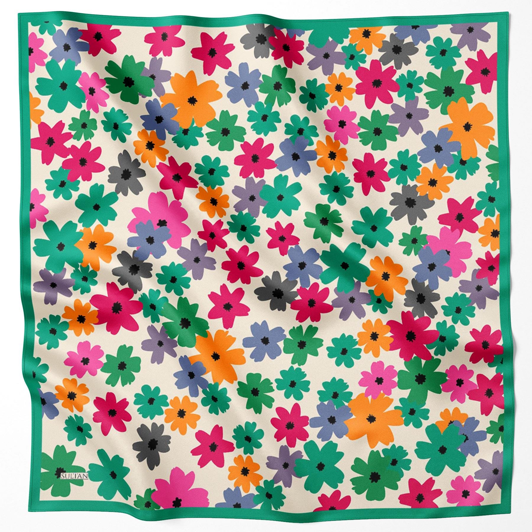 Sultan Fresh Pamuk Eşarp - Uçuşan Çiçekler - SFE009-04