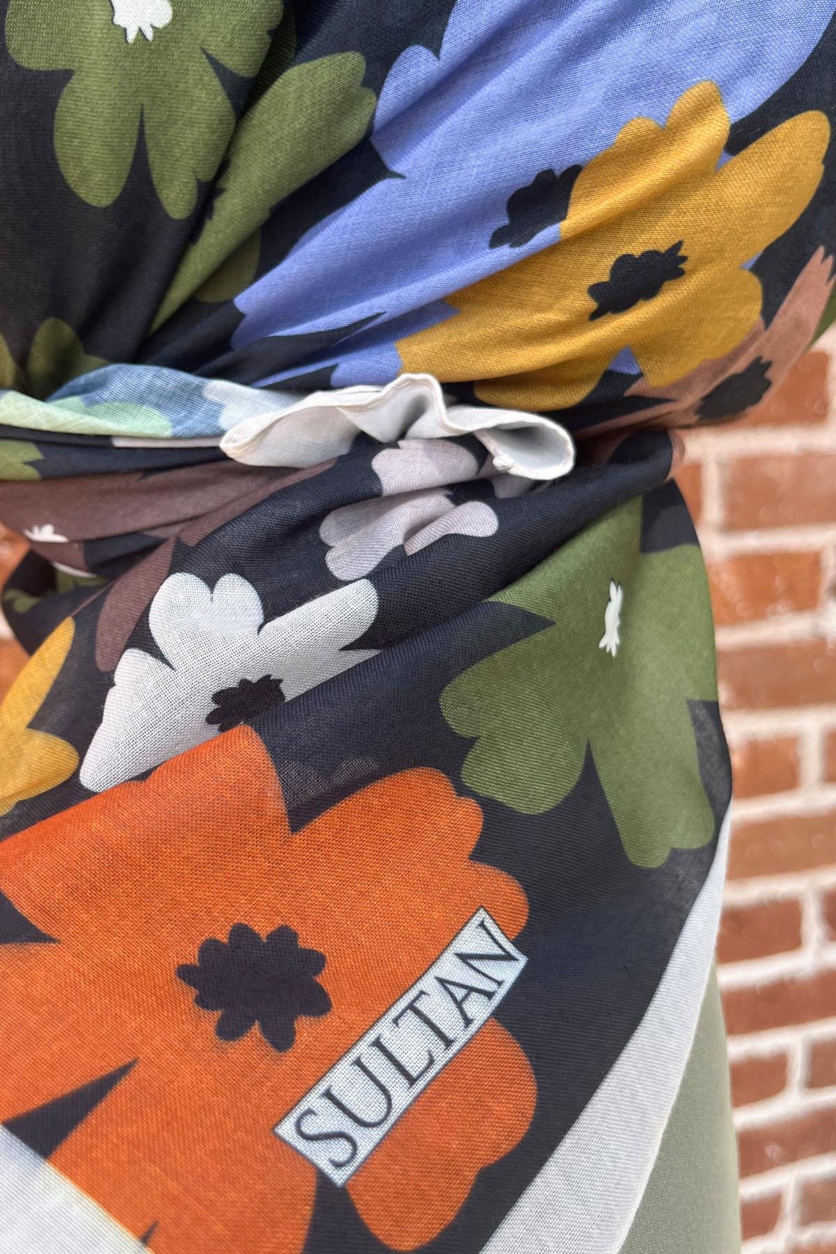 Sultan Fresh Pamuk Eşarp - Uçuşan Çiçekler - SFE009-06
