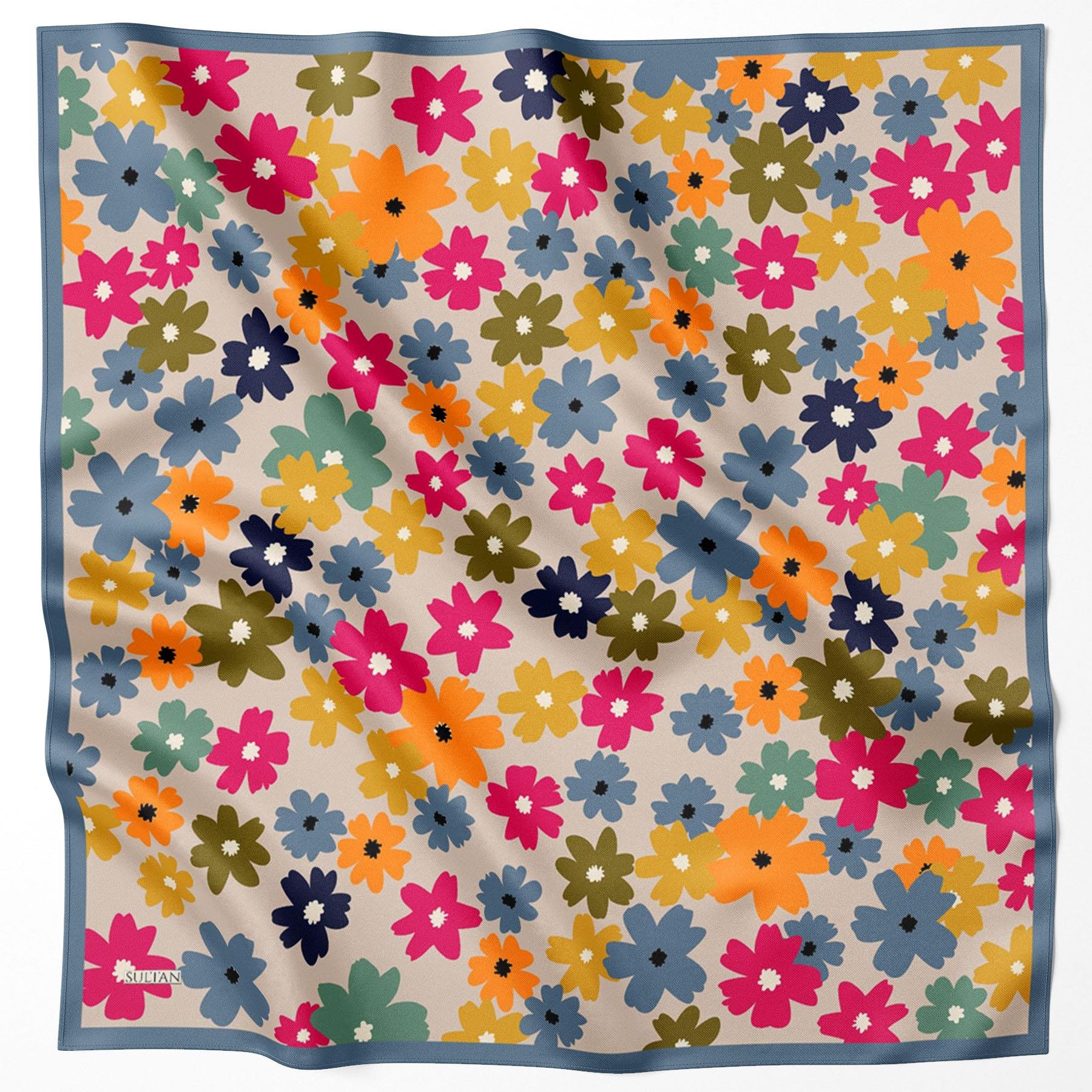 Sultan Fresh Pamuk Eşarp - Uçuşan Çiçekler - SFE009-07