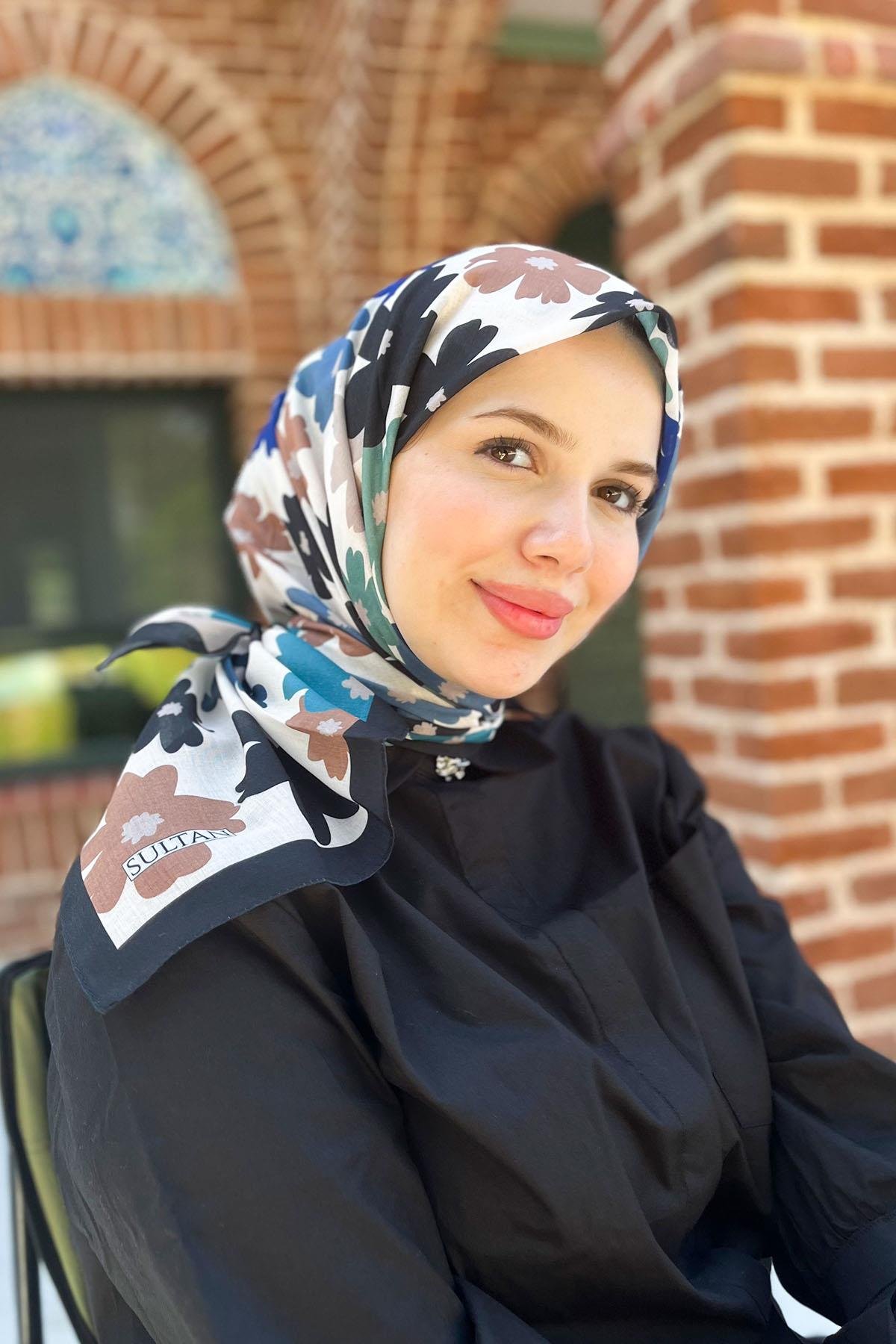 Sultan Fresh Pamuk Eşarp - Uçuşan Çiçekler - SFE009-11