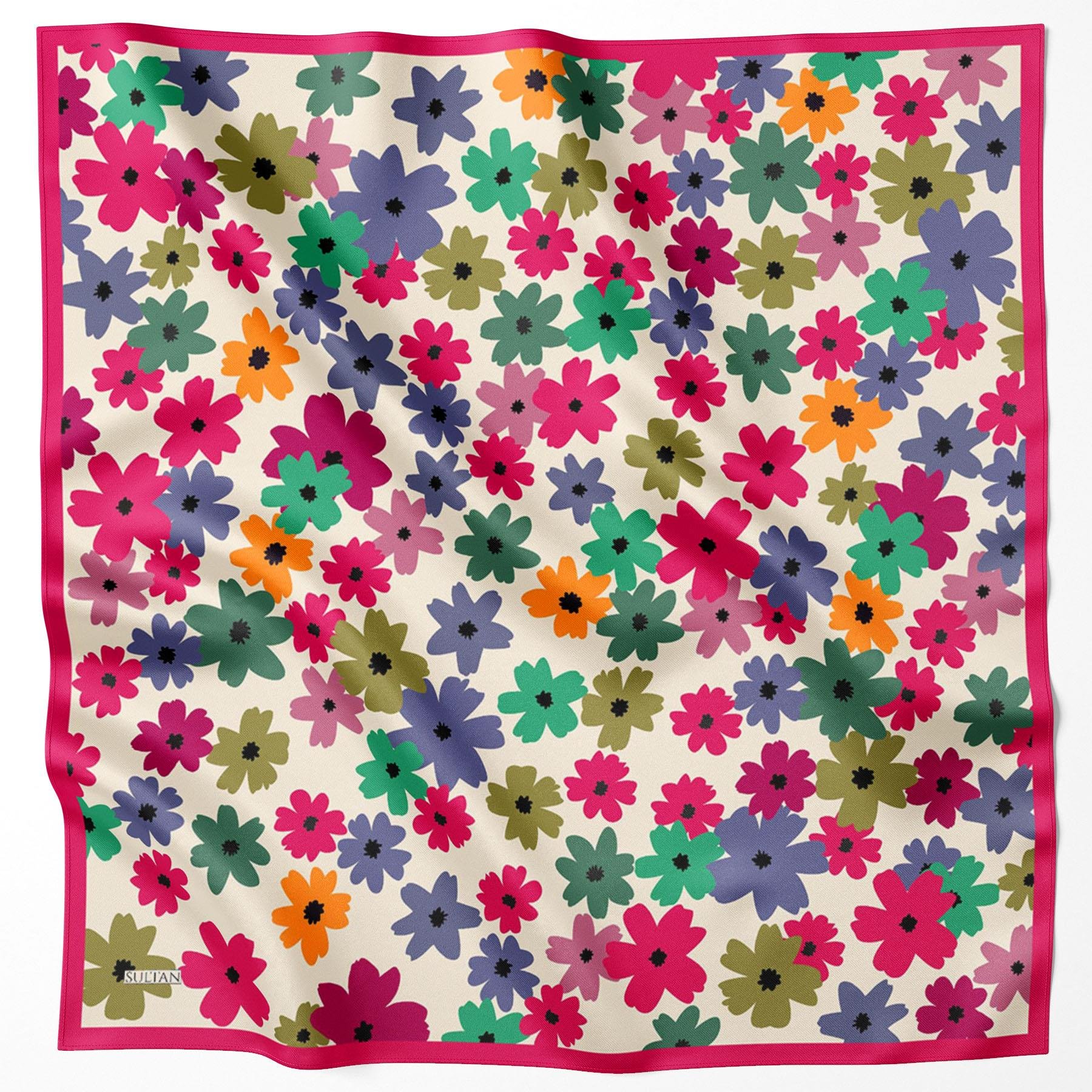 Sultan Fresh Pamuk Eşarp - Uçuşan Çiçekler - SFE009-01