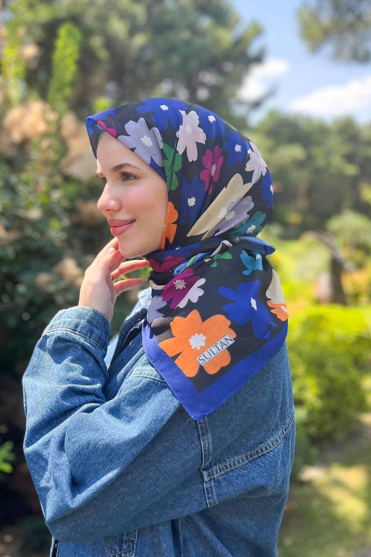 Sultan Fresh Pamuk Eşarp - Uçuşan Çiçekler - SFE009-12