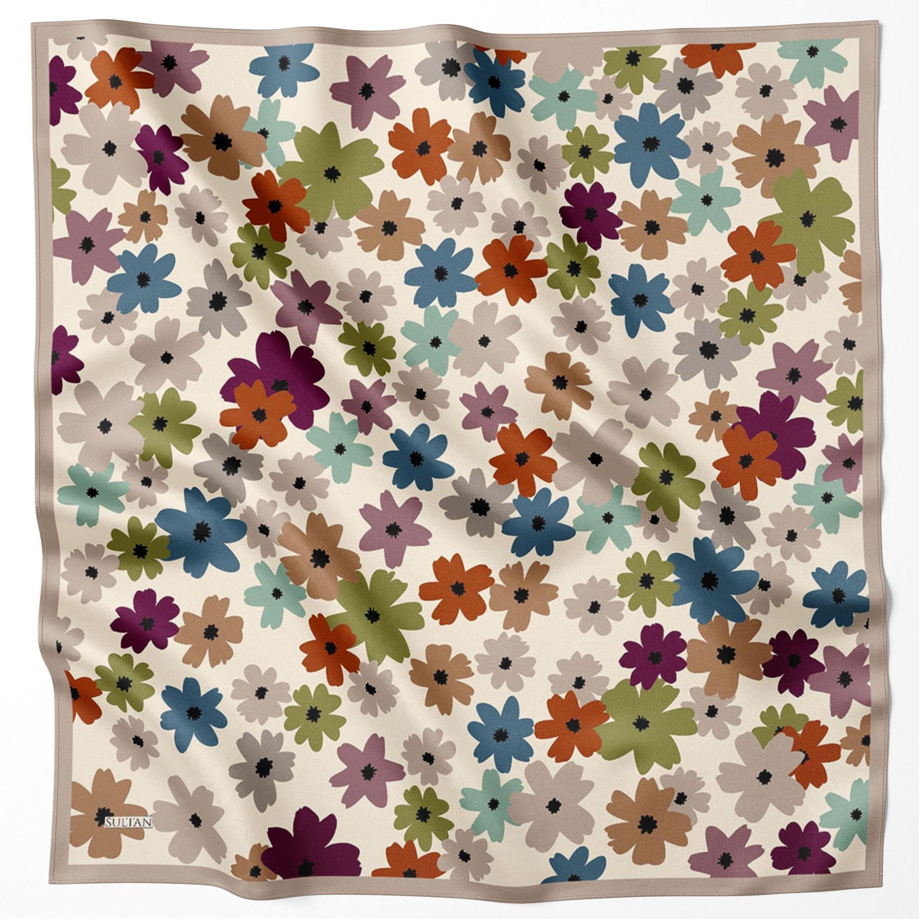 Sultan Fresh Pamuk Eşarp - Uçuşan Çiçekler - SFE009-05