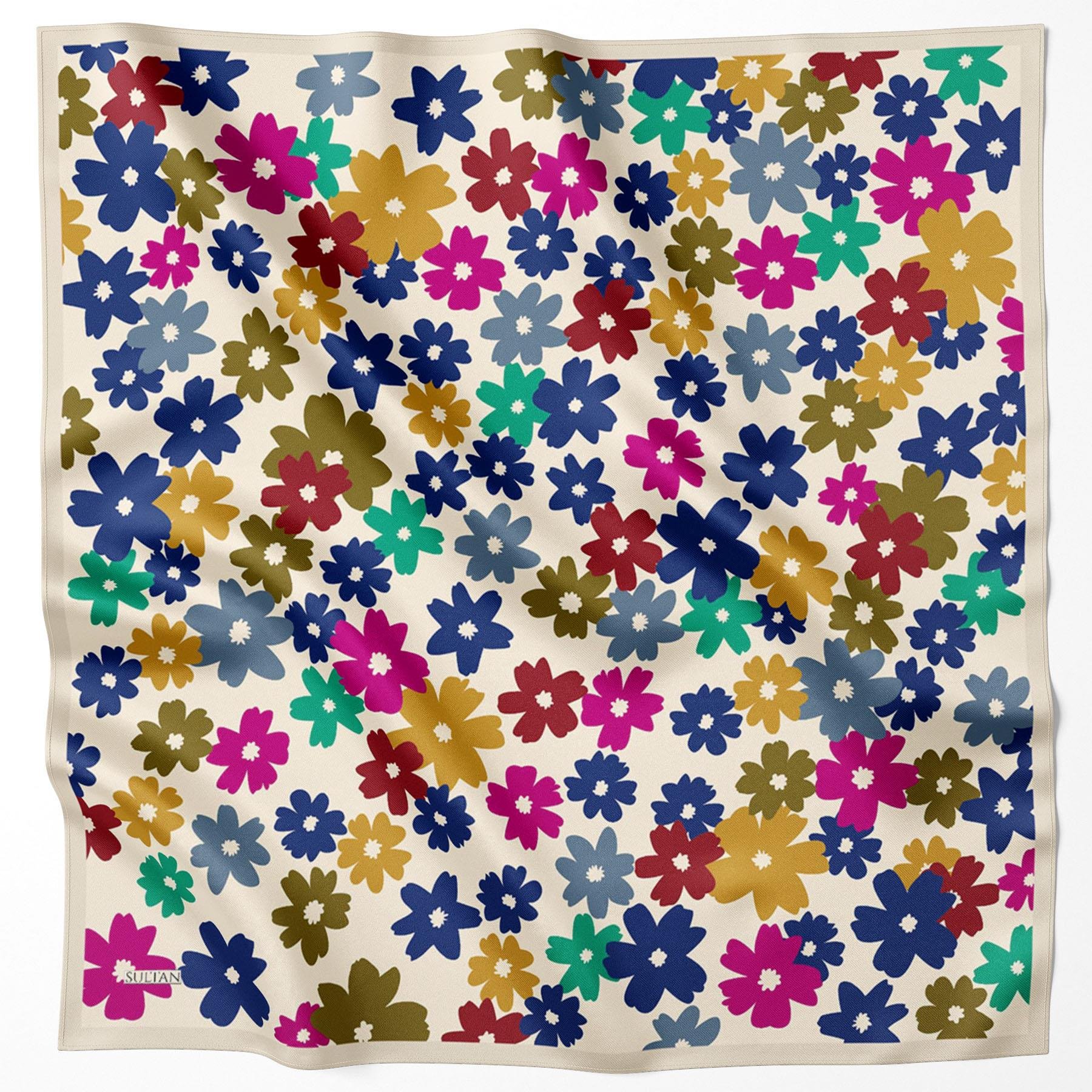 Sultan Fresh Pamuk Eşarp - Uçuşan Çiçekler - SFE009-13