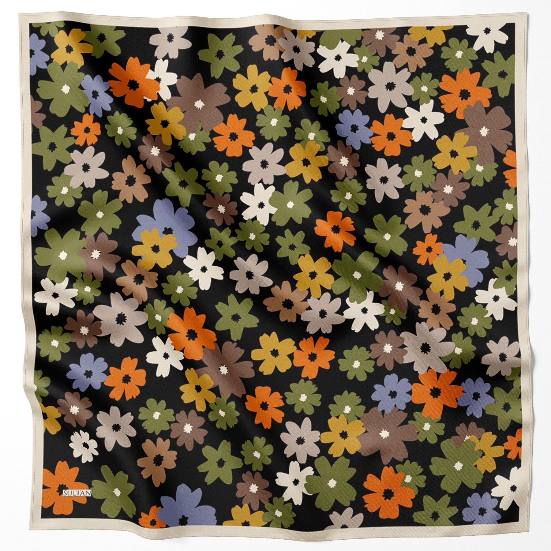 Sultan Fresh Pamuk Eşarp - Uçuşan Çiçekler - SFE009-06