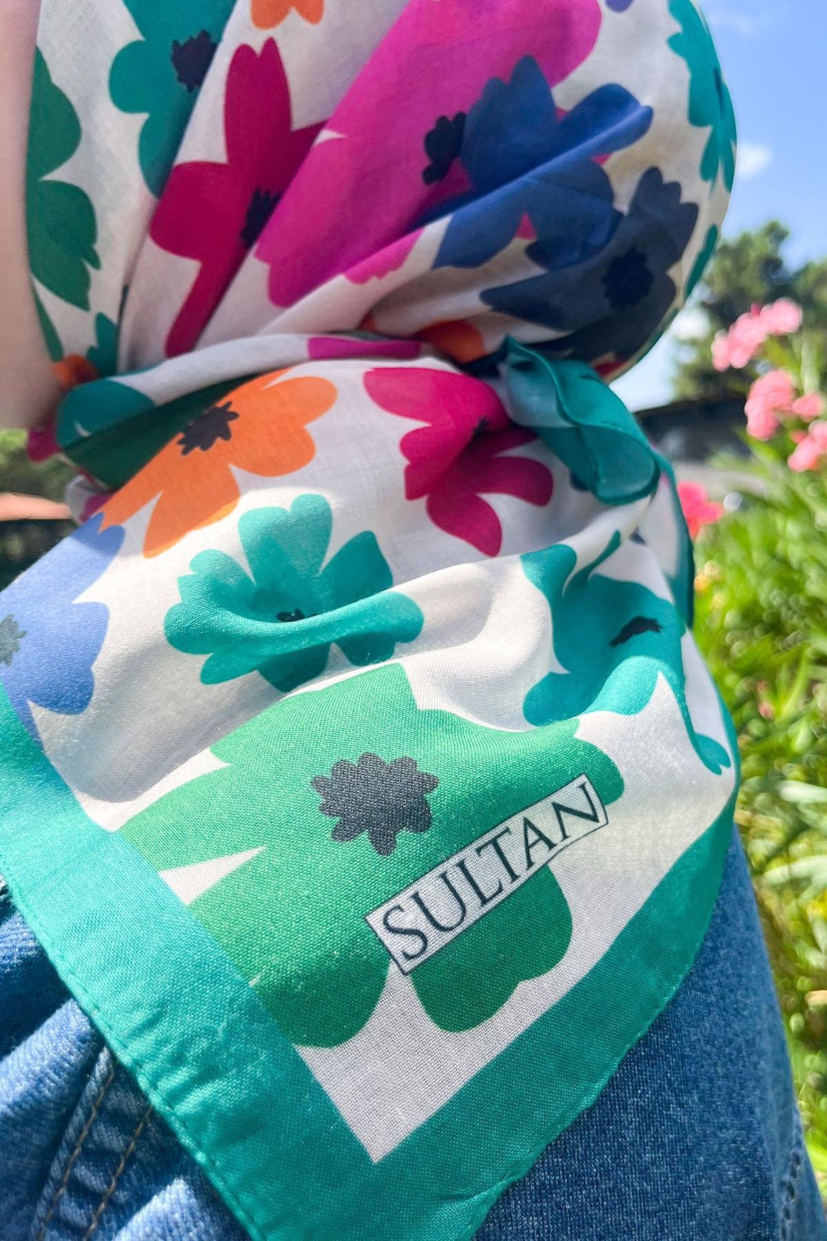 Sultan Fresh Pamuk Eşarp - Uçuşan Çiçekler - SFE009-04