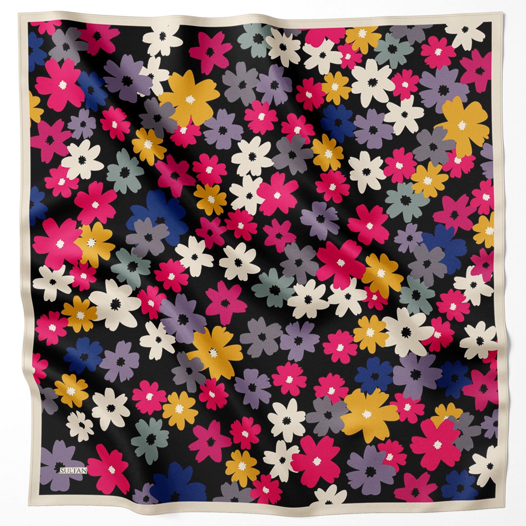 Sultan Fresh Pamuk Eşarp - Uçuşan Çiçekler - SFE009-08