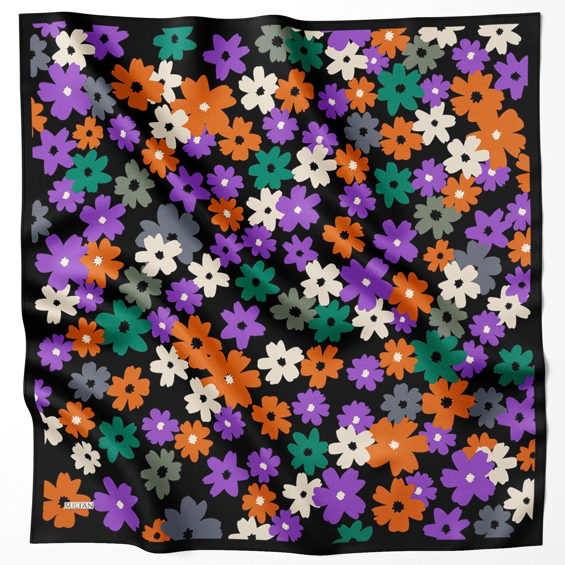 Sultan Fresh Pamuk Eşarp - Uçuşan Çiçekler - SFE009-02