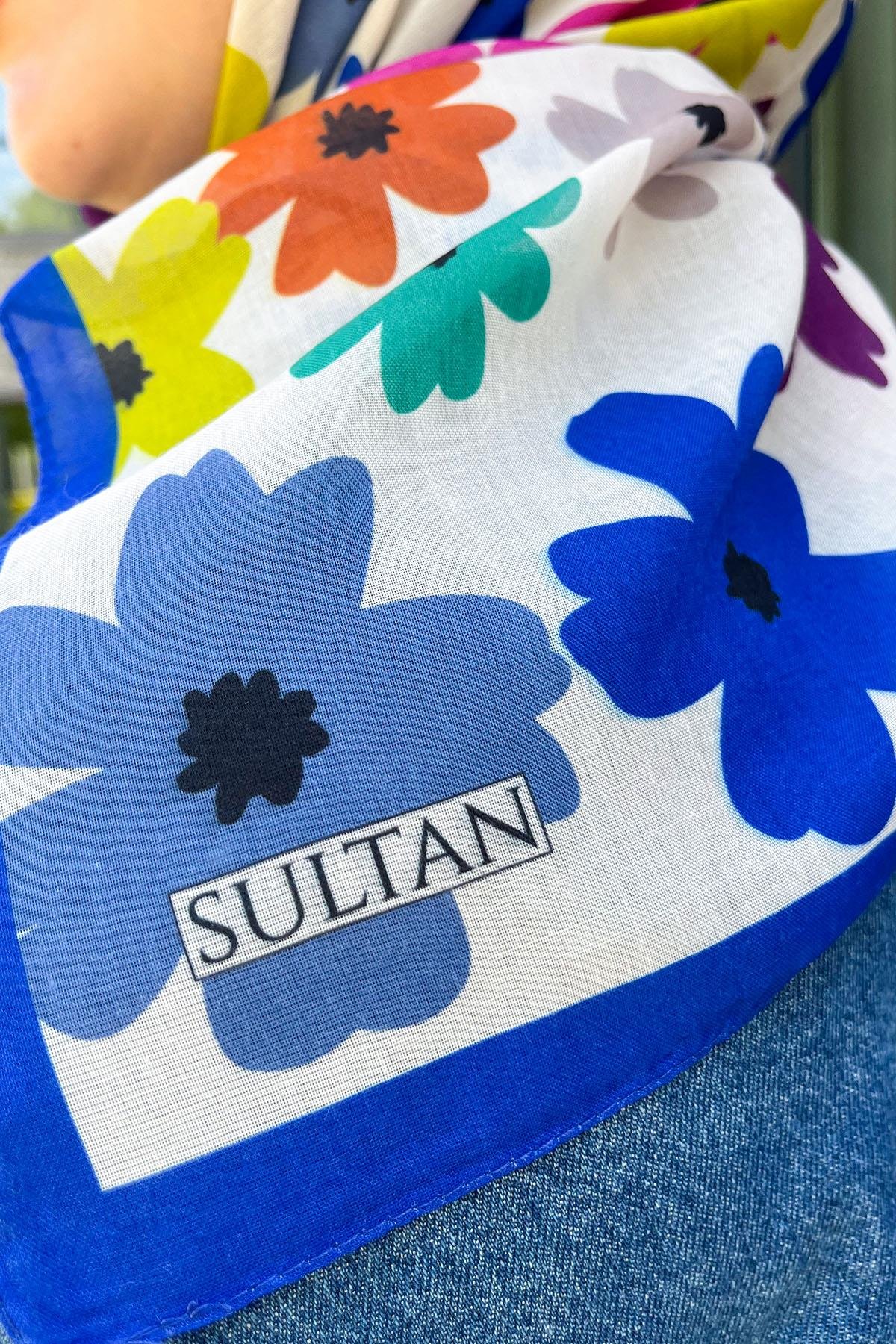 Sultan Fresh Pamuk Eşarp - Uçuşan Çiçekler - SFE009-09