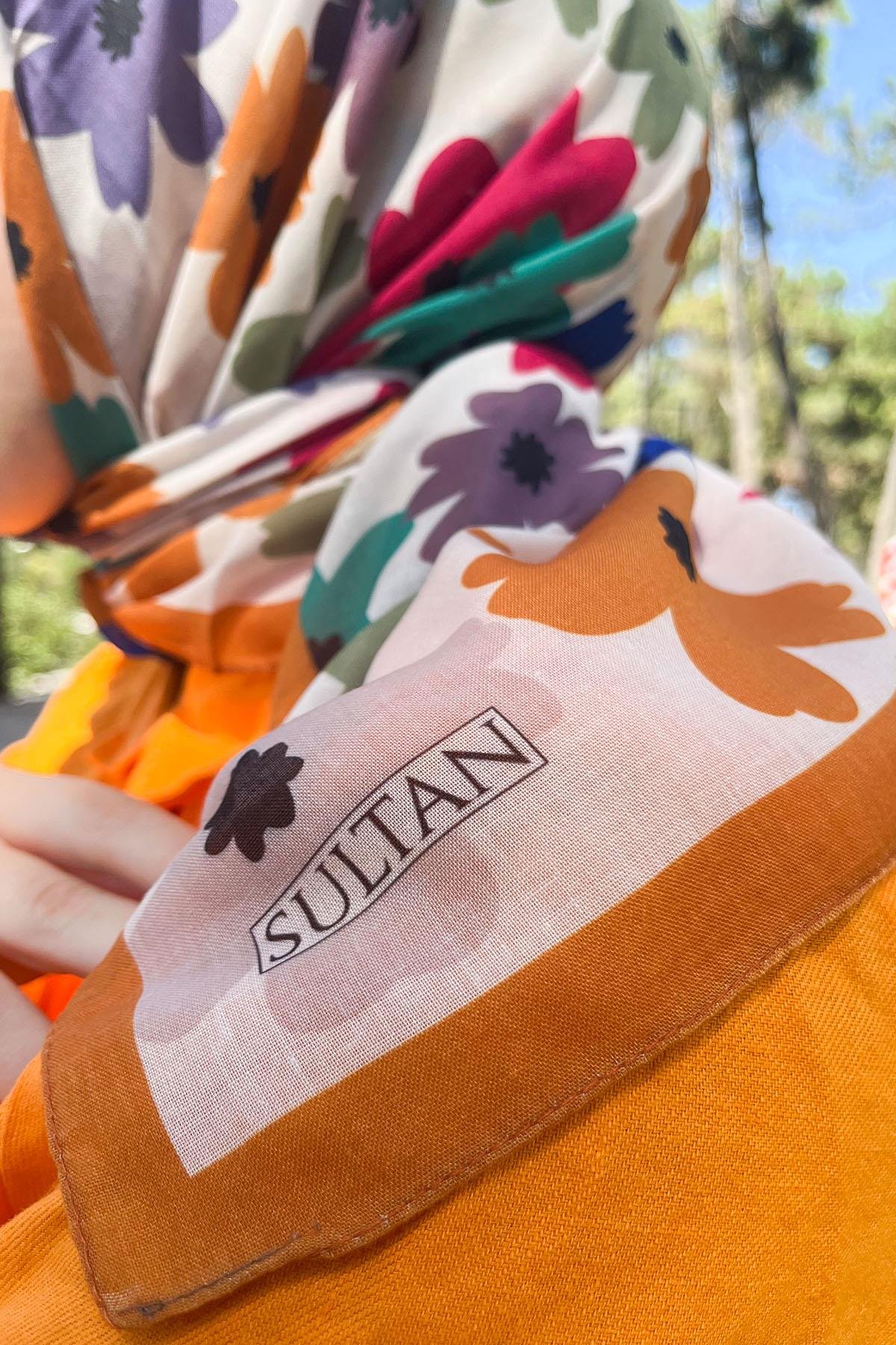 Sultan Fresh Pamuk Eşarp - Uçuşan Çiçekler - SFE009-10
