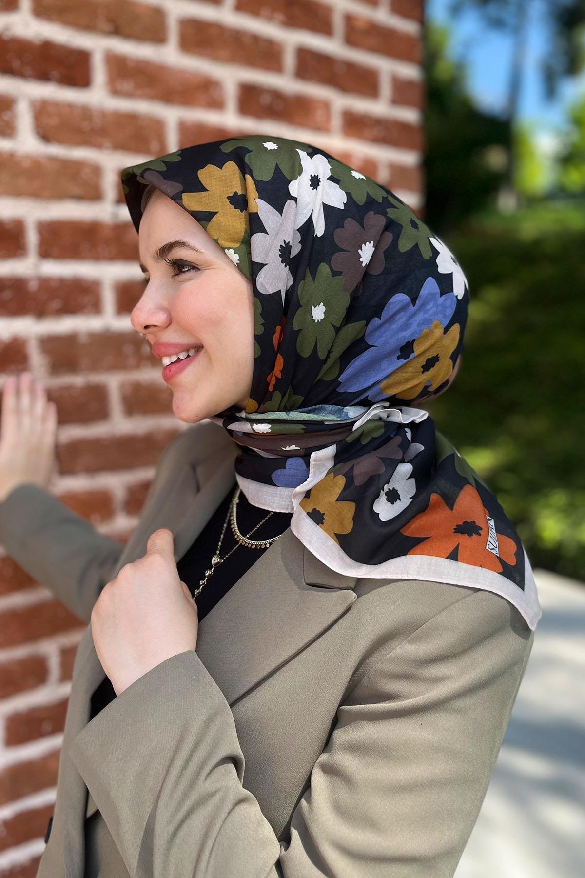 Sultan Fresh Pamuk Eşarp - Uçuşan Çiçekler - SFE009-06