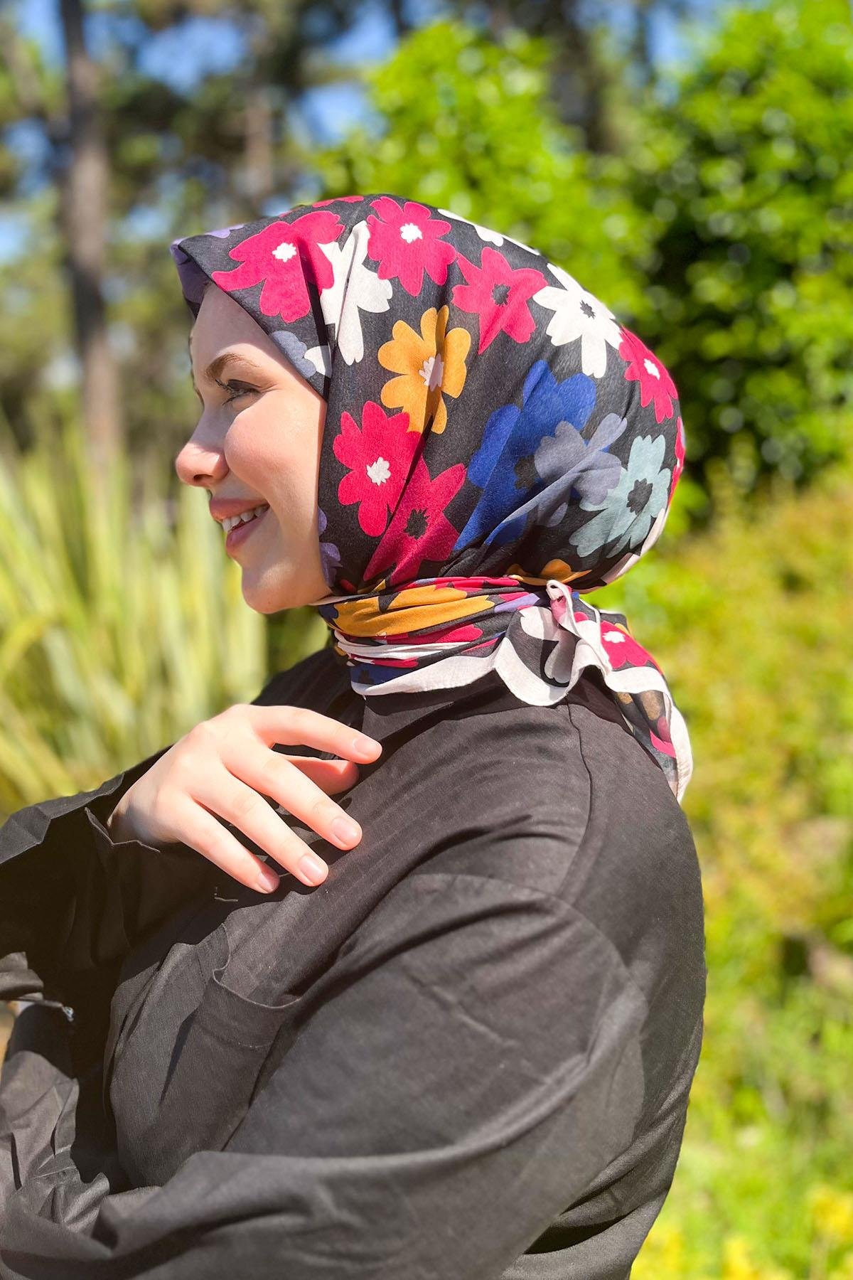 Sultan Fresh Pamuk Eşarp - Uçuşan Çiçekler - SFE009-08