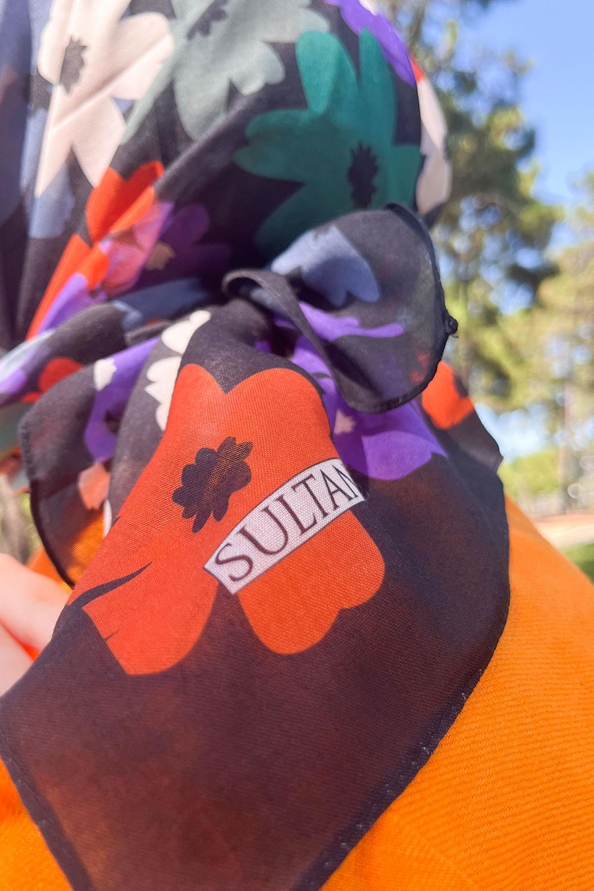 Sultan Fresh Pamuk Eşarp - Uçuşan Çiçekler - SFE009-02