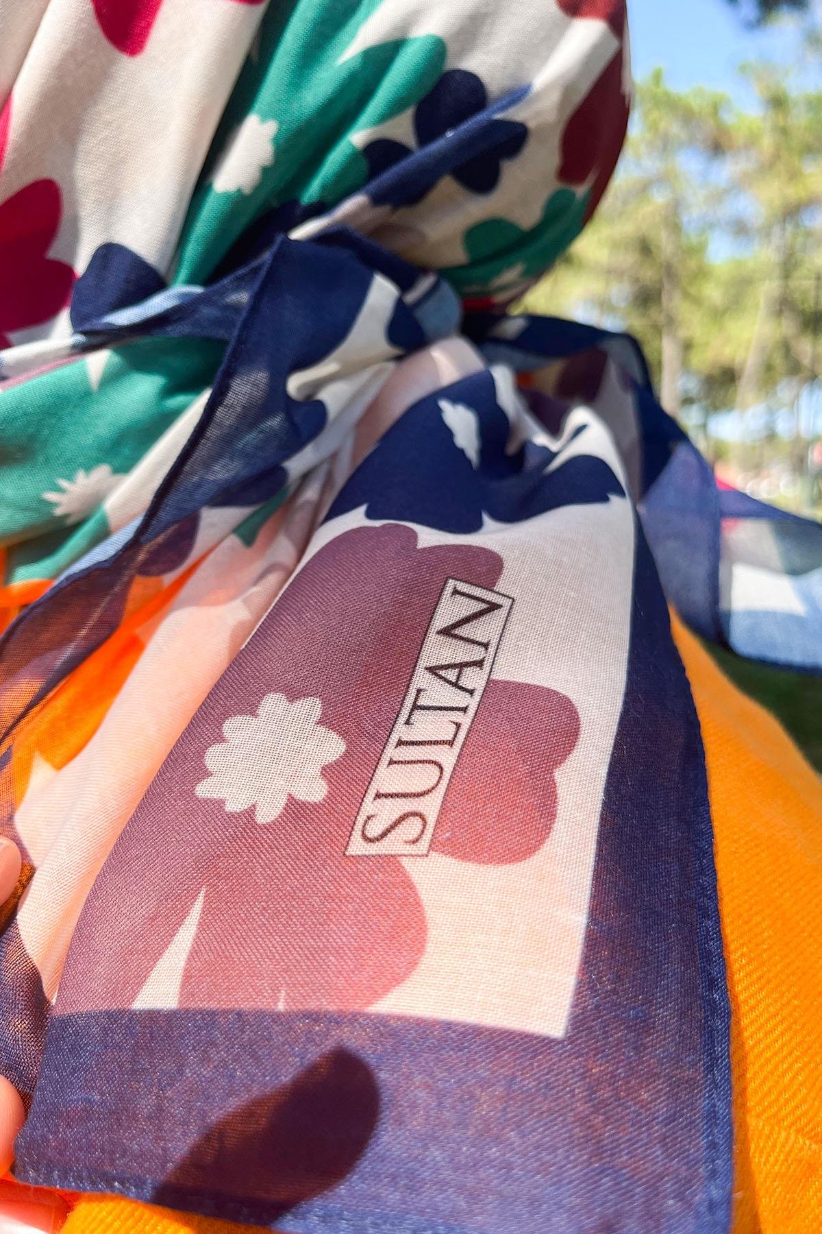 Sultan Fresh Pamuk Eşarp - Uçuşan Çiçekler - SFE009-03