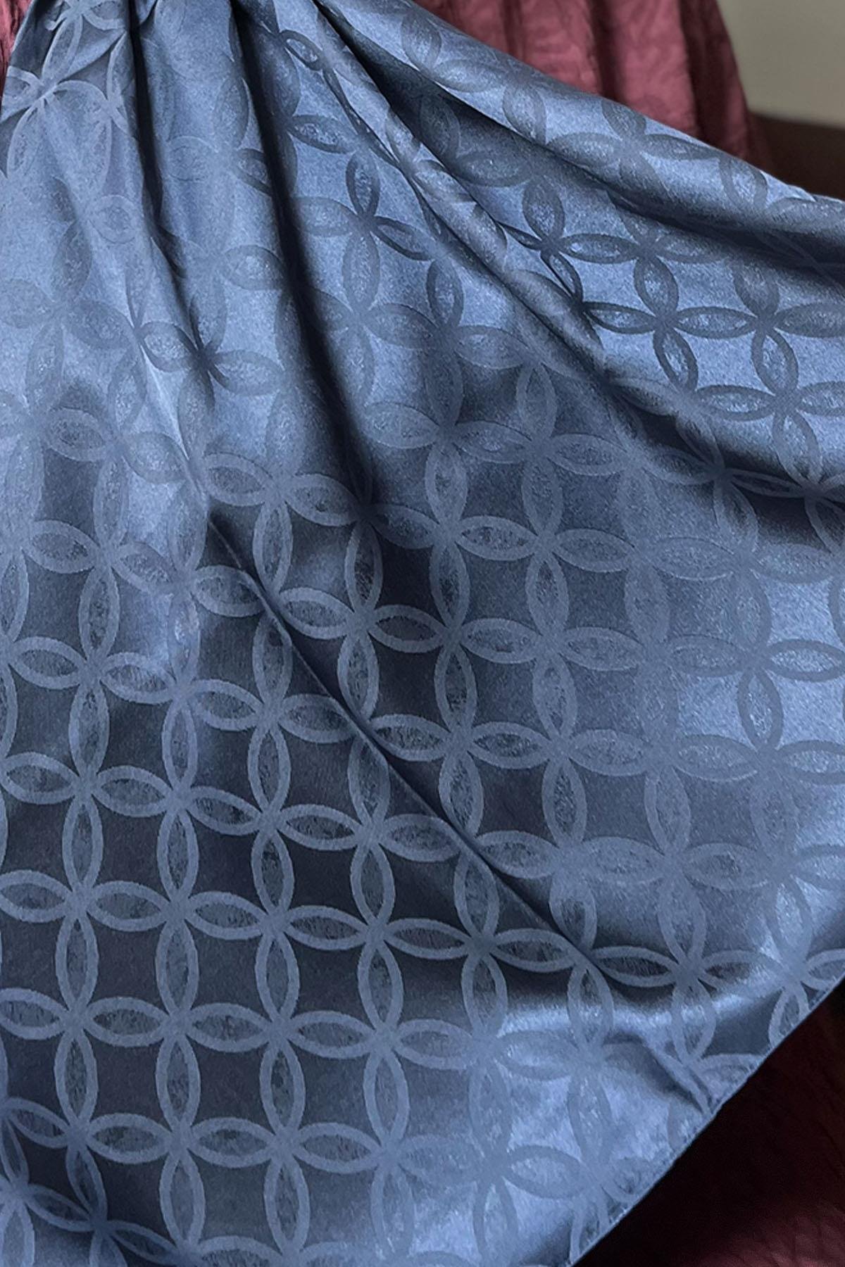 Sultan Jakarlı Şal - Çiçek Desen - SLJ001-04 - İndigo