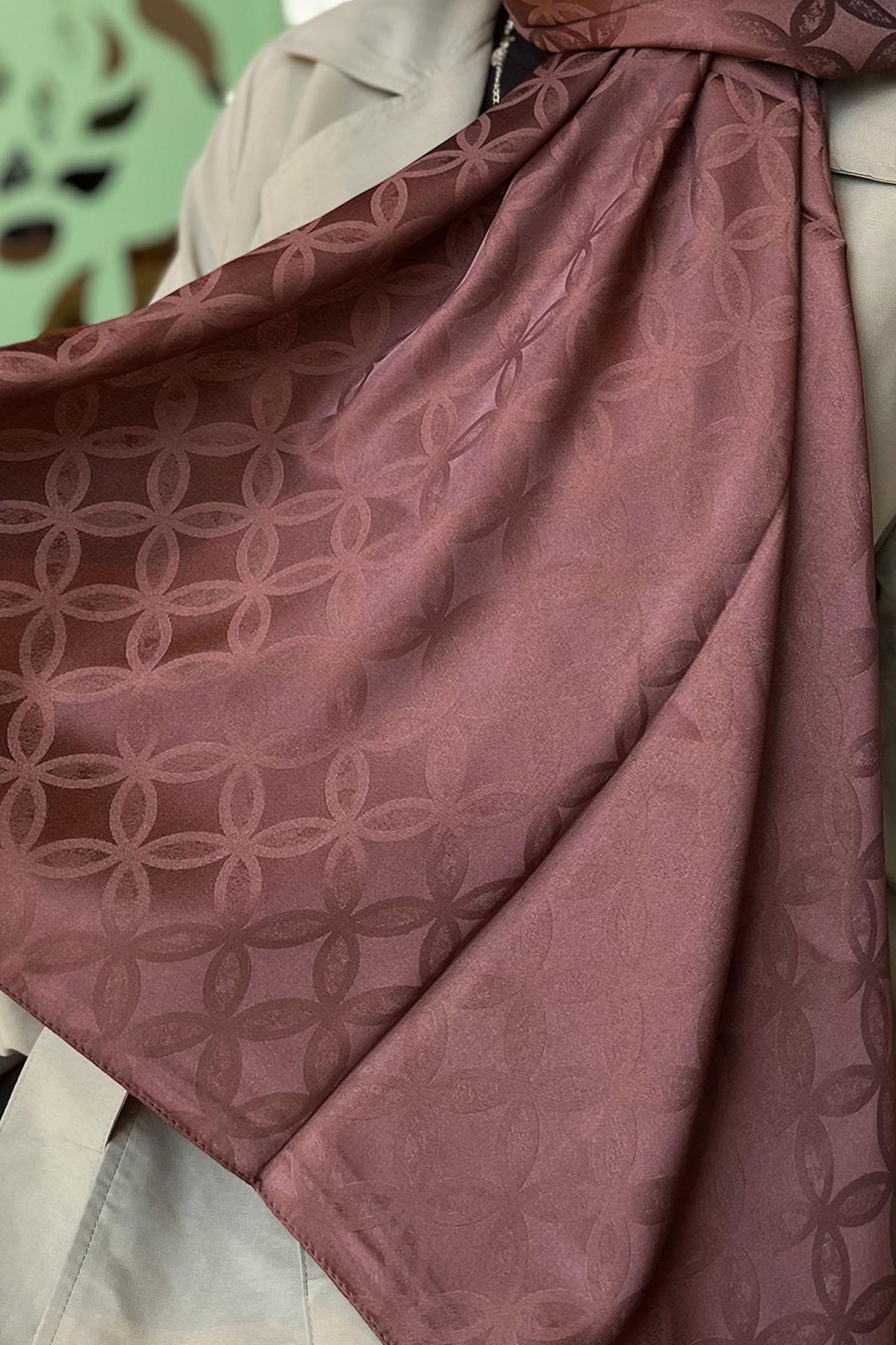 Sultan Jakarlı Şal - Çiçek Desen - SLJ001-13 - Kahve