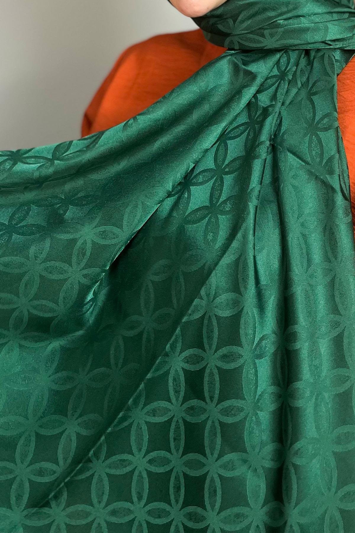 Sultan Jakarlı Şal - Çiçek Desen - SLJ001-17 - Yeşil