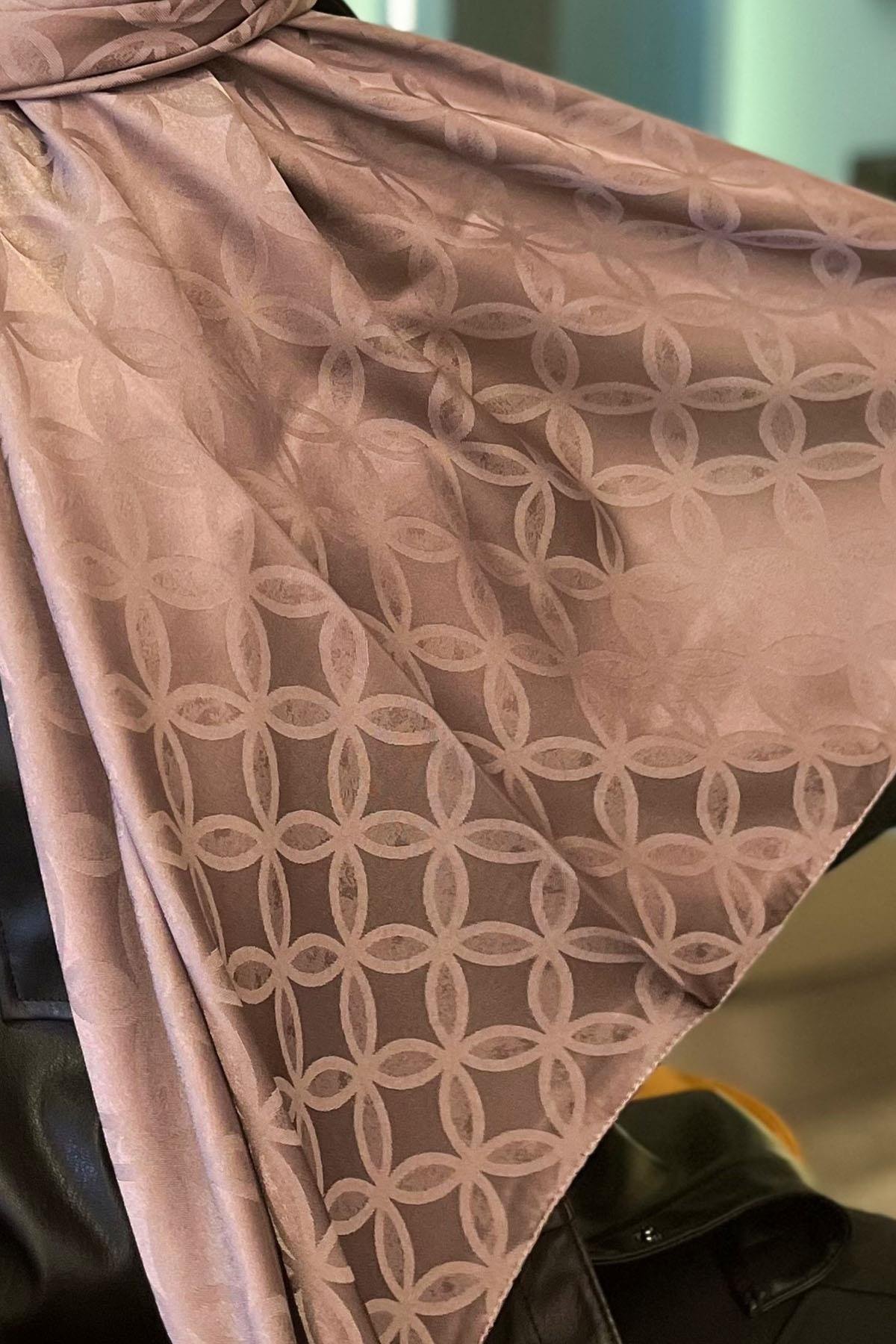 Sultan Jakarlı Şal - Çiçek Desen - SLJ001-19 - Füme