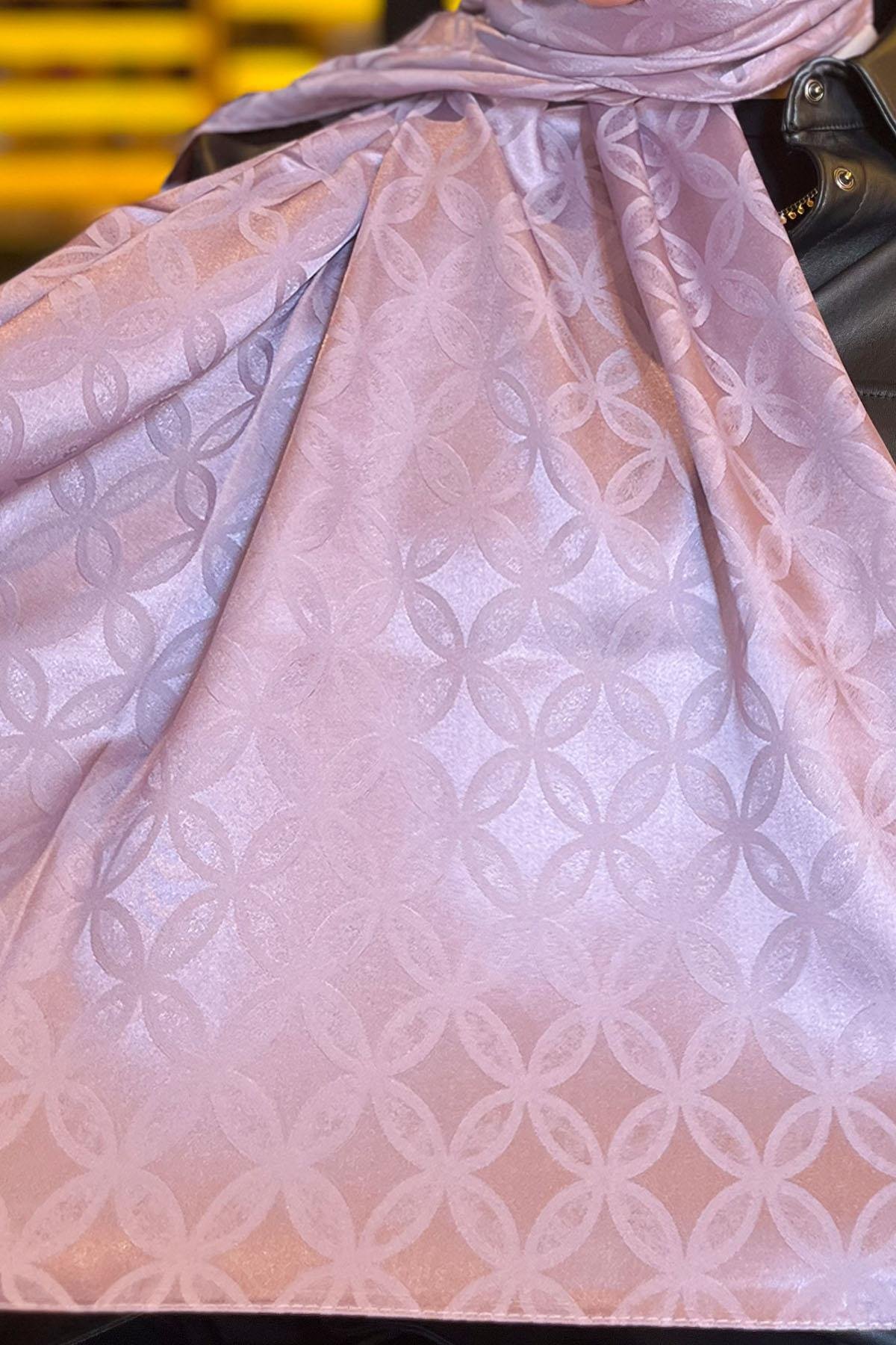 Sultan Jakarlı Şal - Çiçek Desen - SLJ001-11 - Eflatun