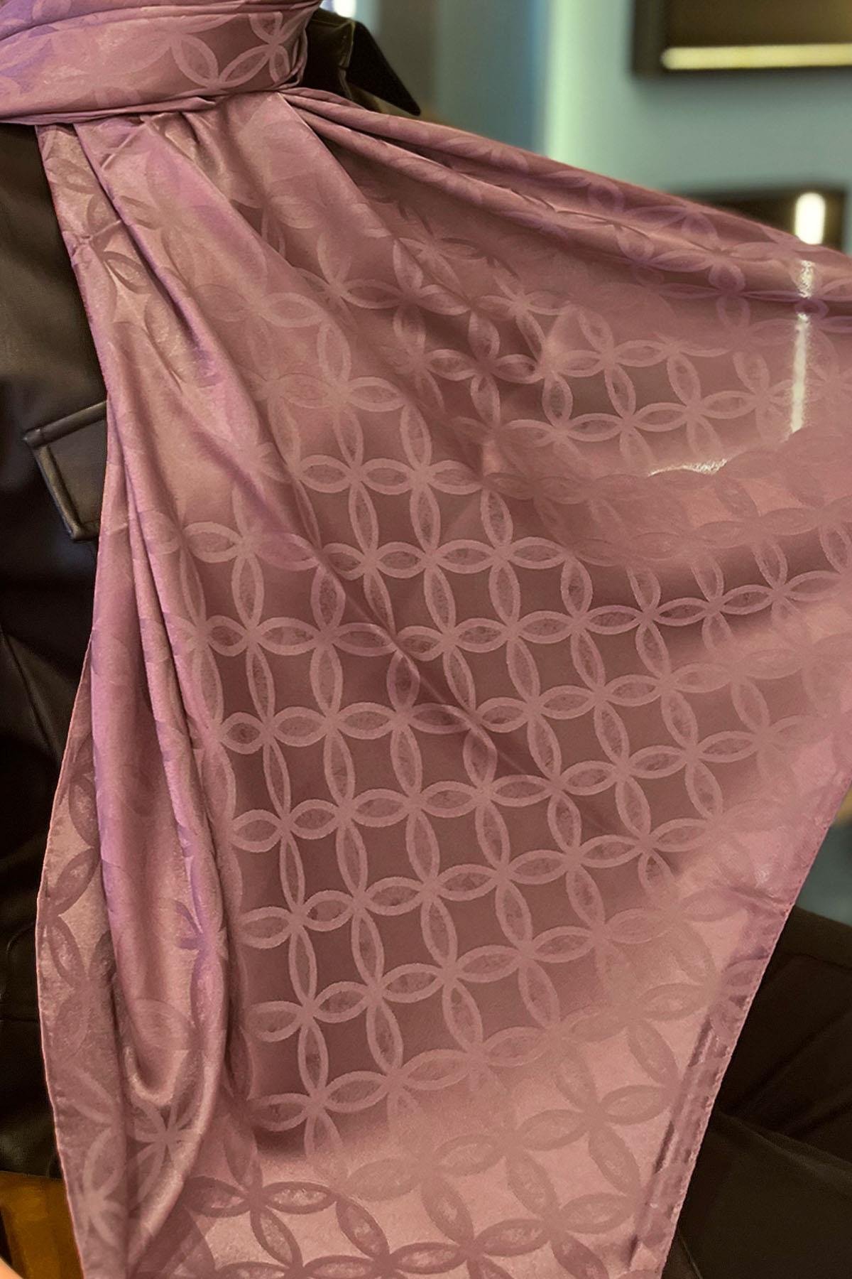 Sultan Jakarlı Şal - Çiçek Desen - SLJ001-22 - Gül Kurusu