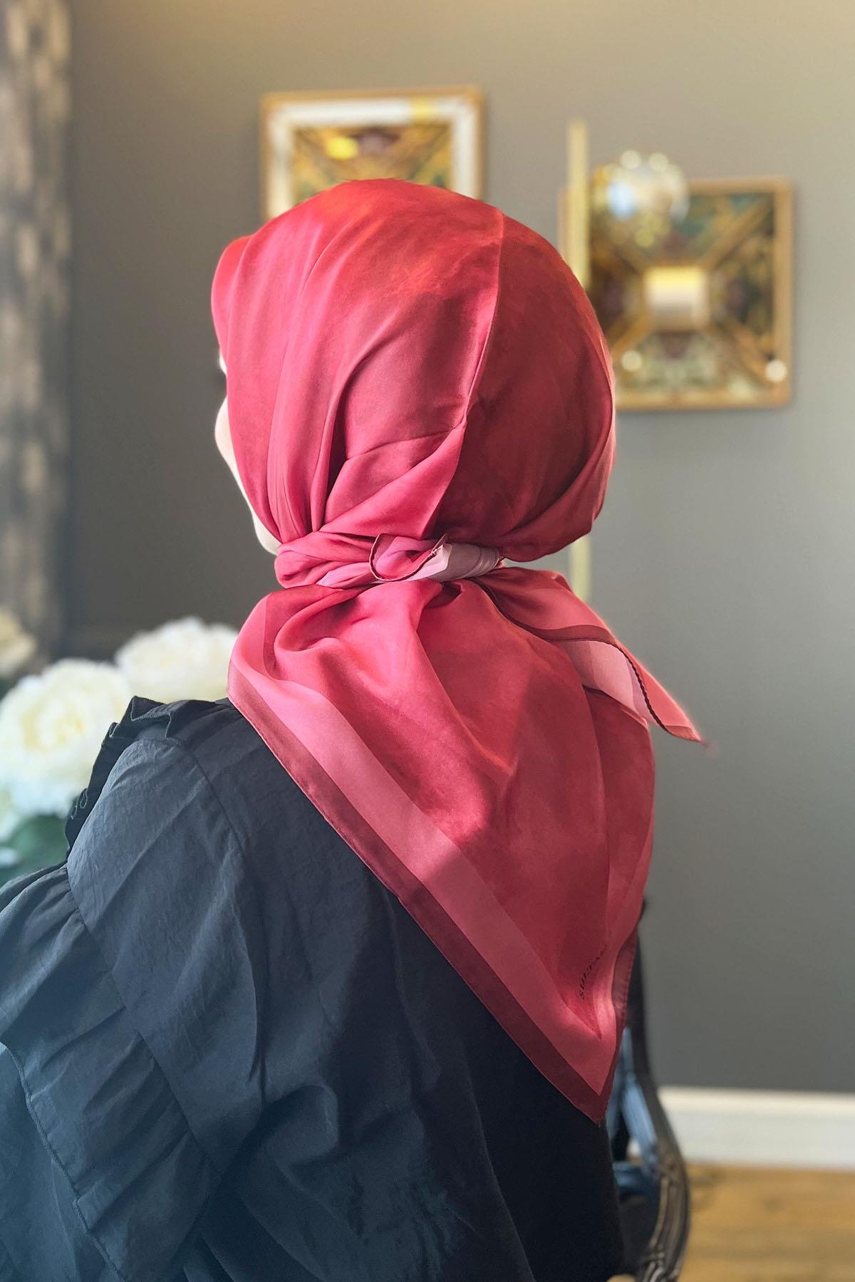 Sultan Kristal Eşarp - Bulut Desen - SKE41 - Açık Bordo