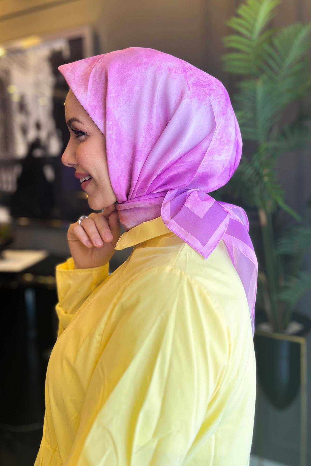 Sultan Kristal Eşarp - Bulut Desen - SKE92 - Lila