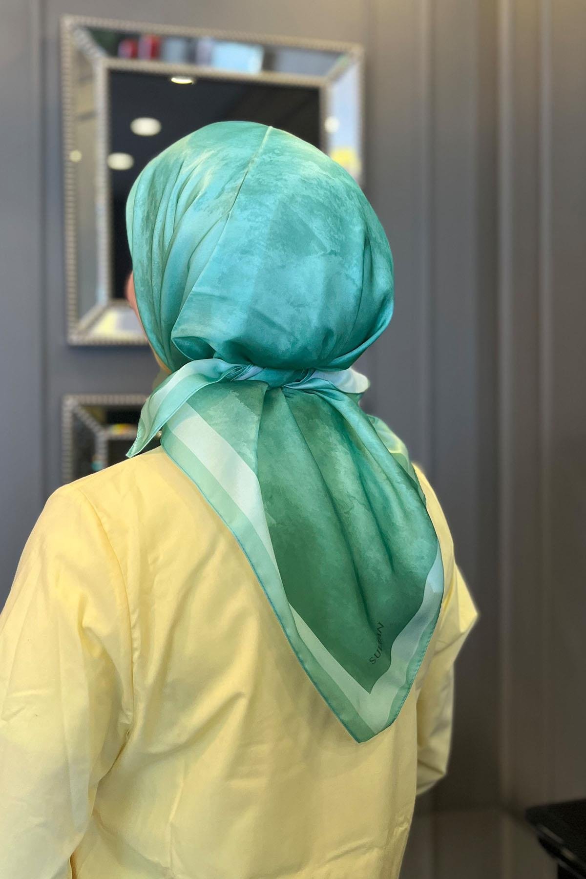 Sultan Kristal Eşarp - Bulut Desen - SKE51 - Açık Yeşil