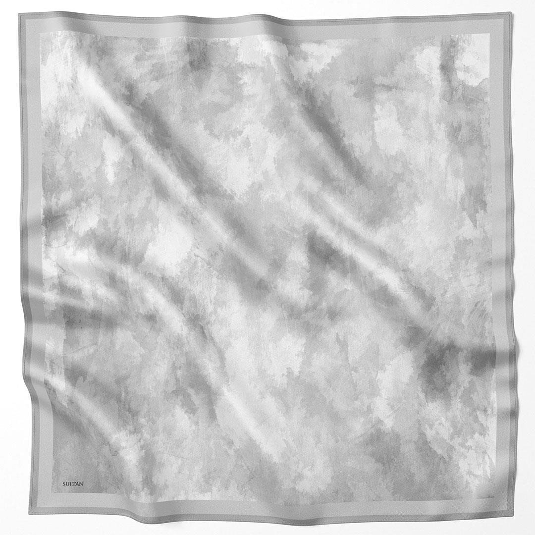 Sultan Kristal Eşarp - Bulut Desen - SKE73 - Gri