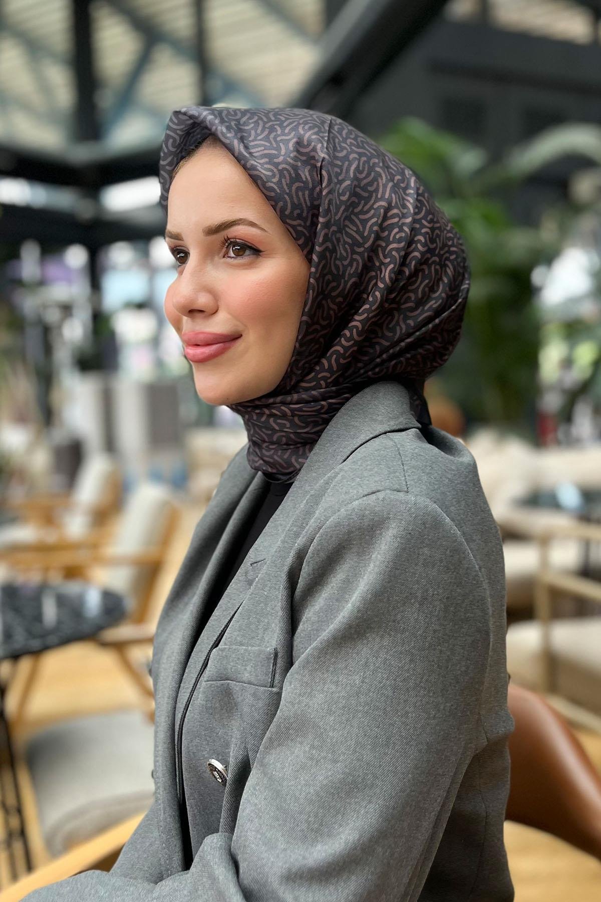 Sultan Kristal Eşarp - Hare Desen - SKE2830-15