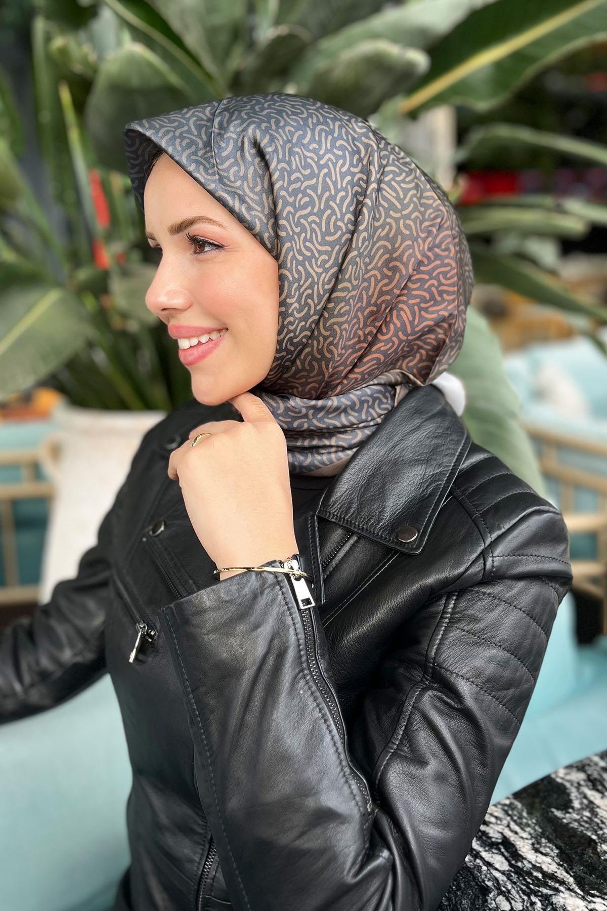 Sultan Kristal Eşarp - Hare Desen - SKE2830-09