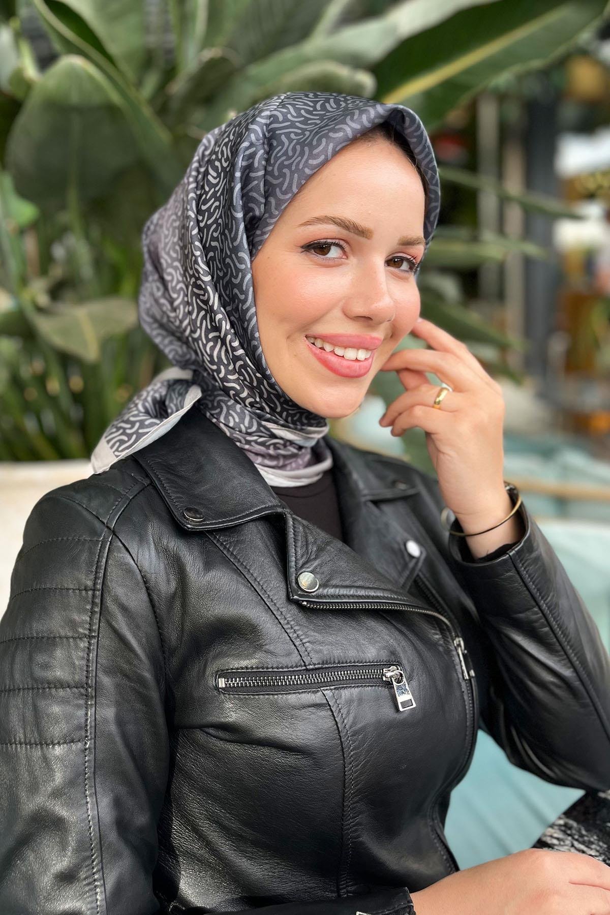 Sultan Kristal Eşarp - Hare Desen - SKE2830-20