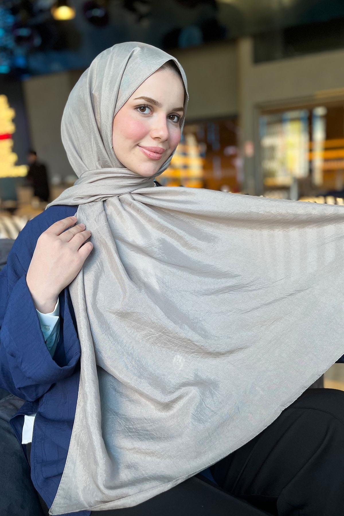 Sultan Vual Şal - Düz Renk - SLV001-05 - Vizon