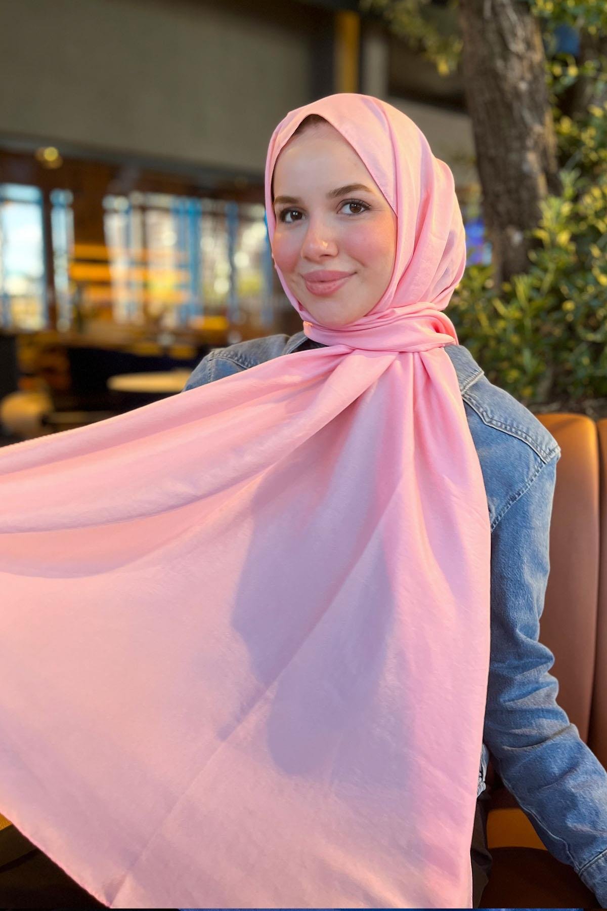 Sultan Vual Şal - Düz Renk - SLV001-09 - Pembe