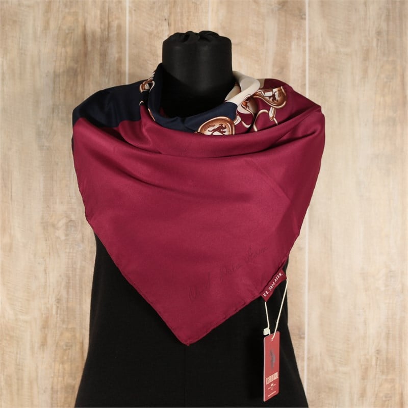 U.S. POLO Twill Poly. Eşarp - 610-4 - Eflatun