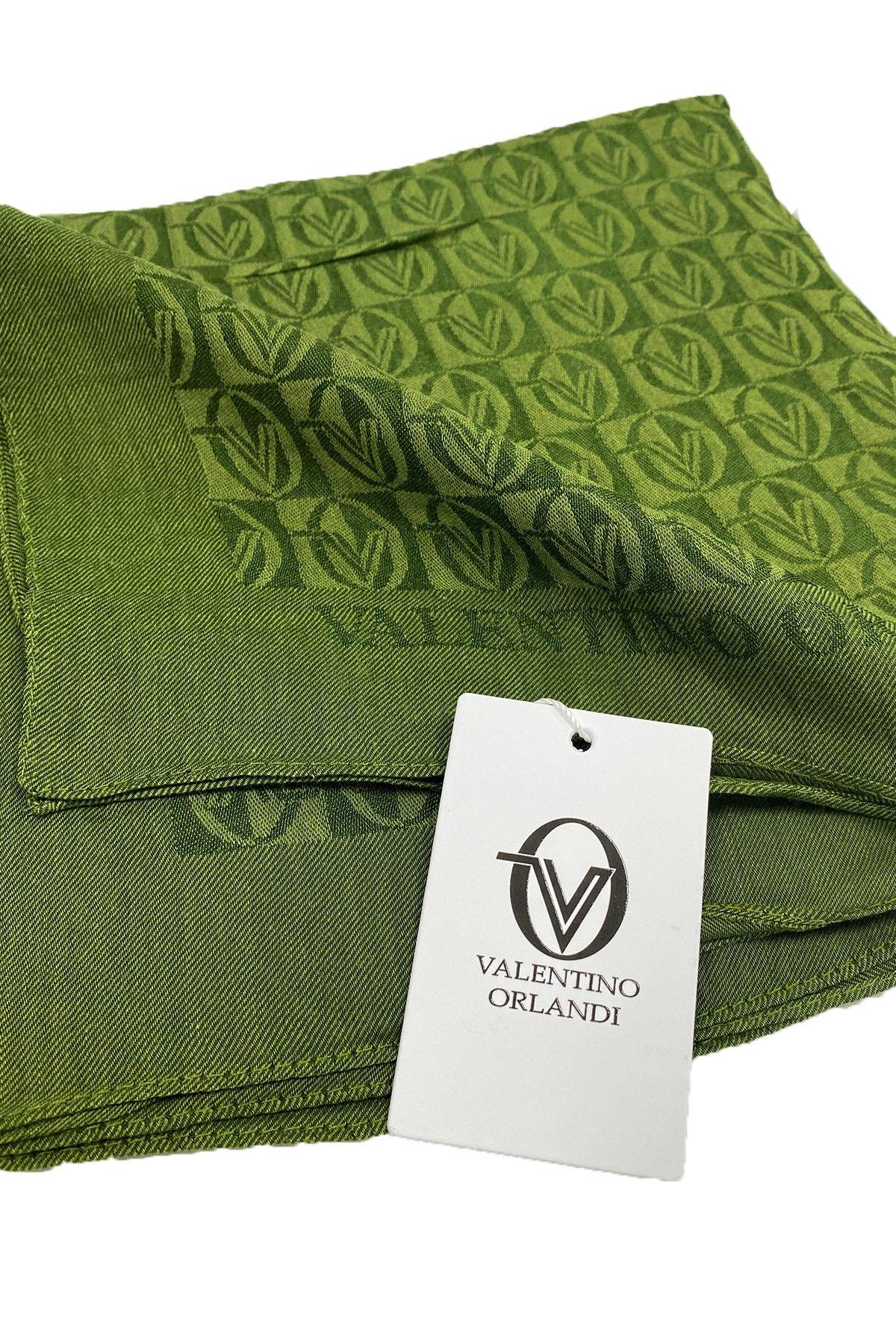 Valentino Orlandi Alia, Jakarlı Lyocell Eşarp - Dama Desen - 19 - Yeşil